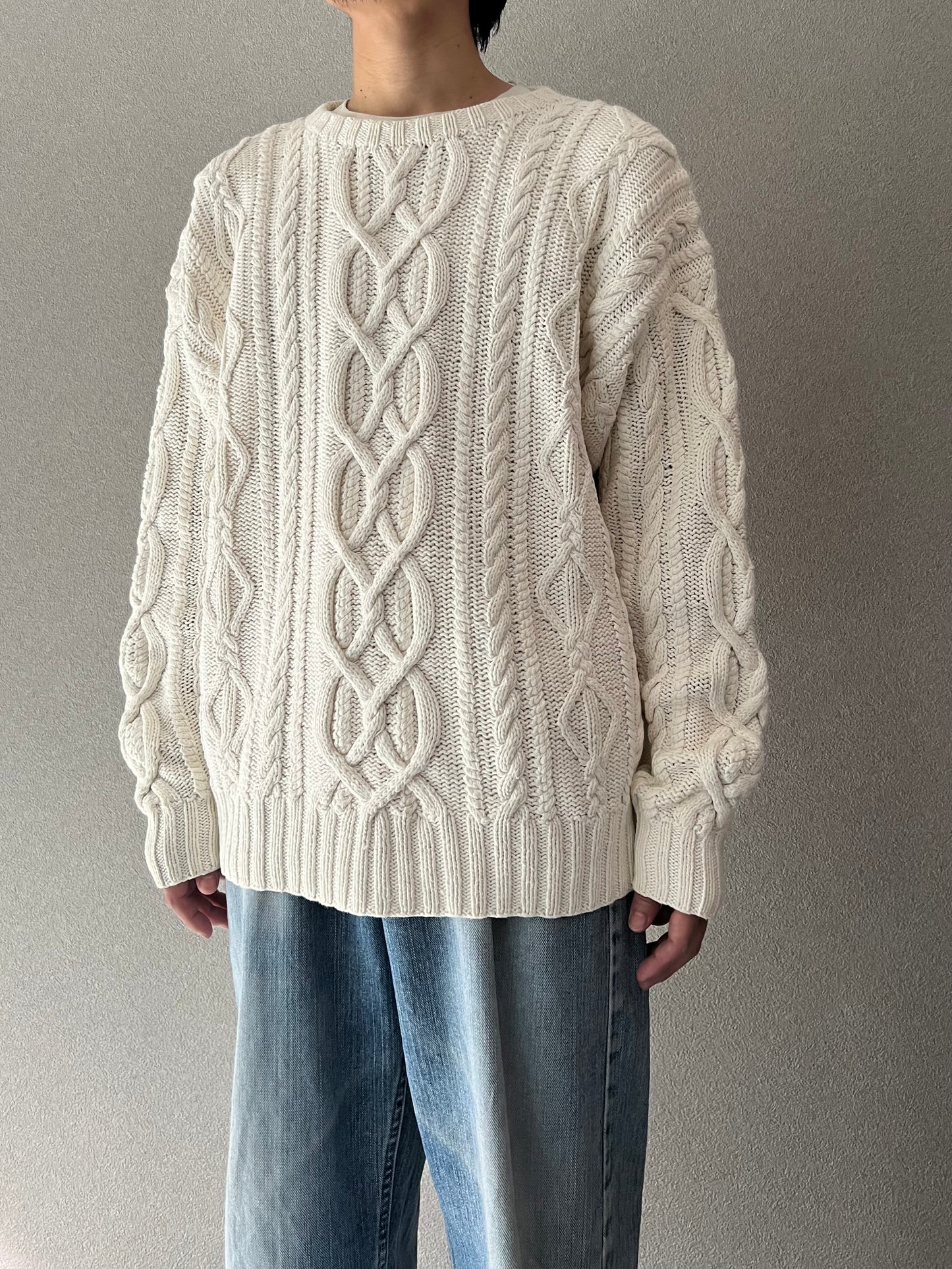 90's ST.JOHN'S BAY ramie×cotton knit sweater