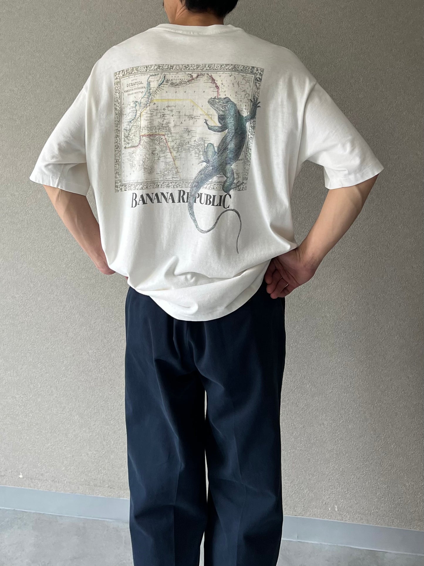 80's〜 BANANA REPUBLIC print t-shirt
