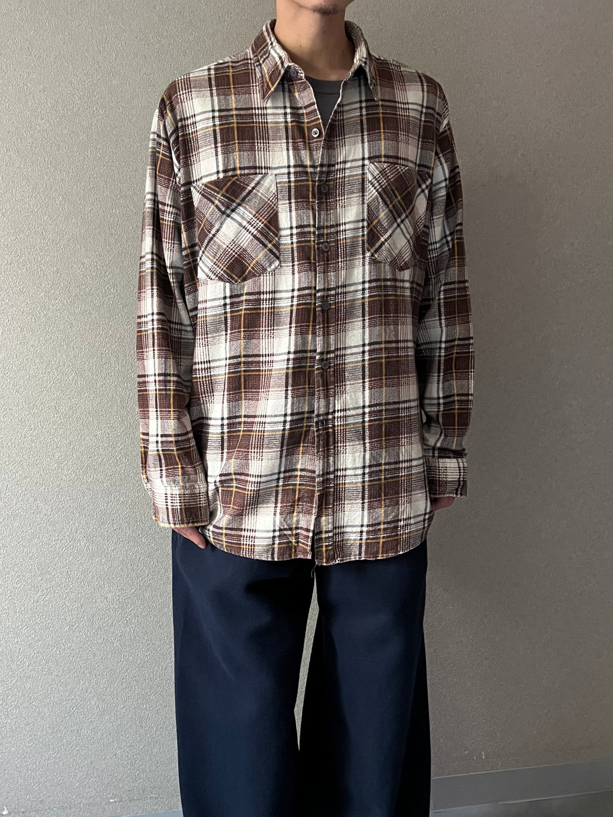 80's OZARK TRAIL print flannel shirt