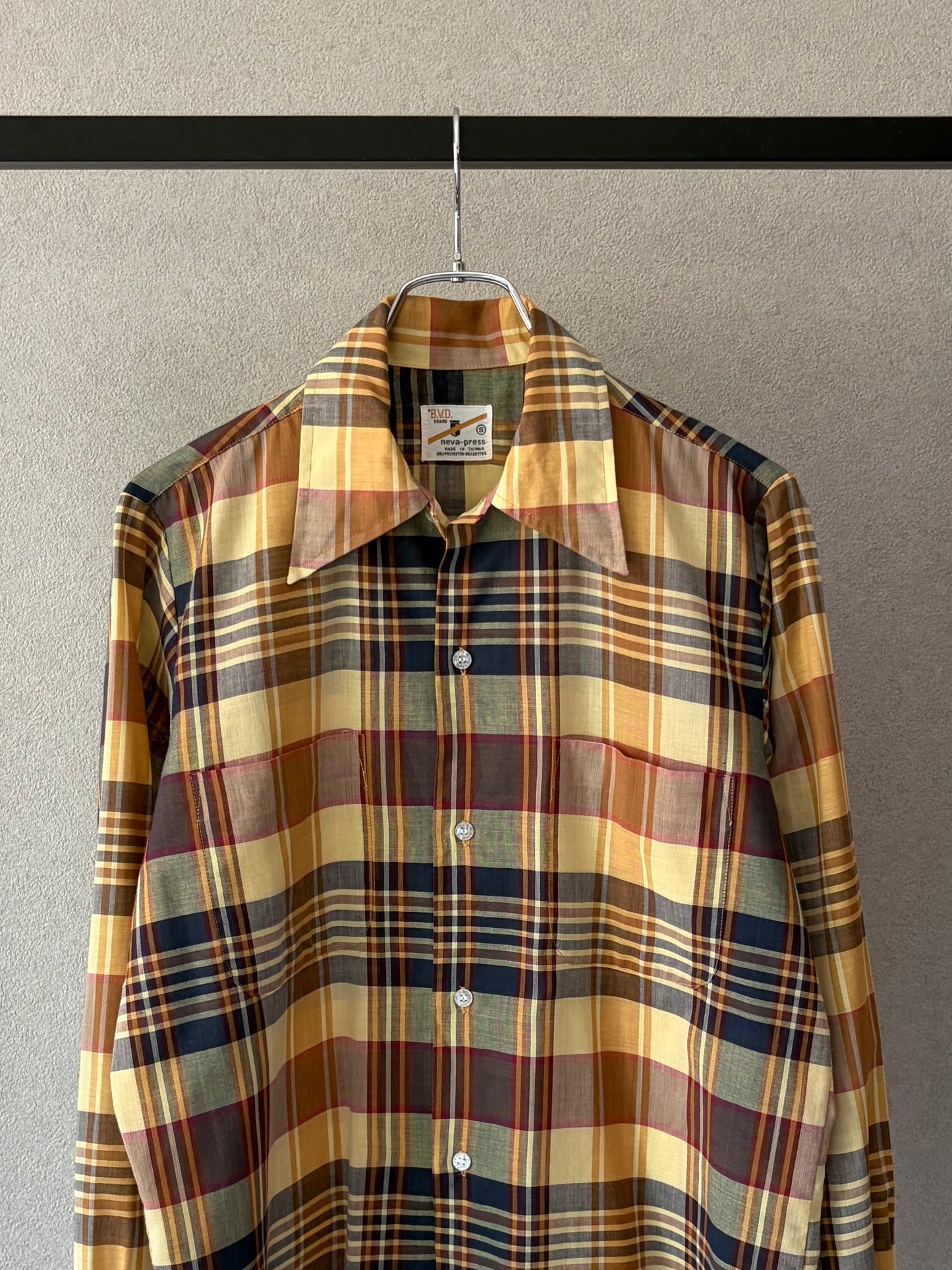 70's B.V.D open collar shirt