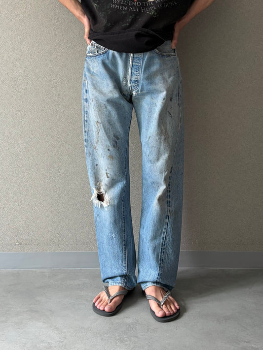 80's Levi's 501 denim pants "RED LINE”