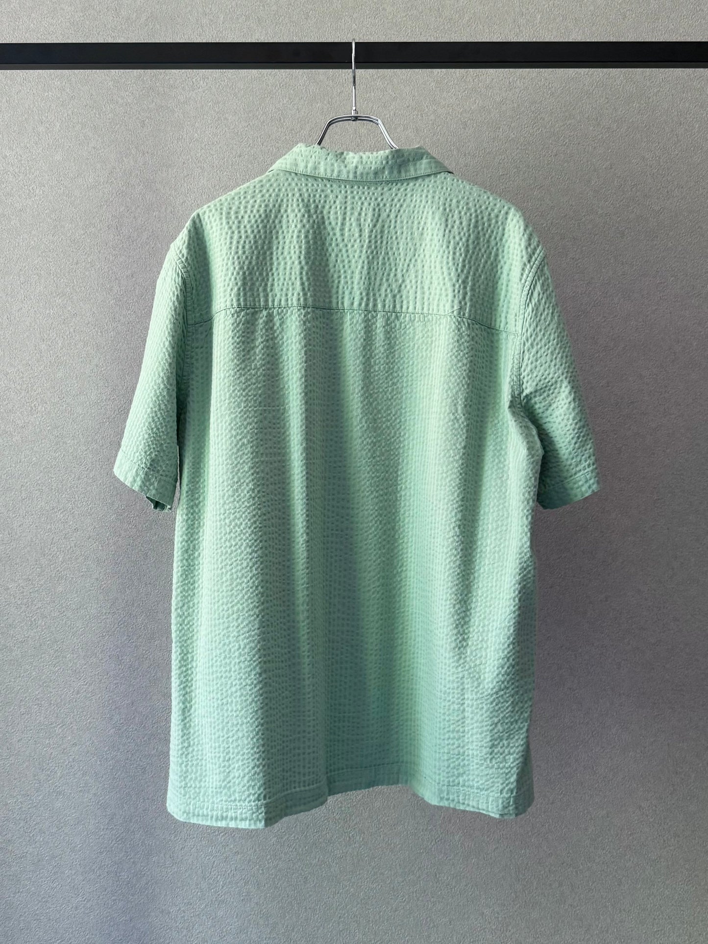 00's GAP seersucker open collar shirt