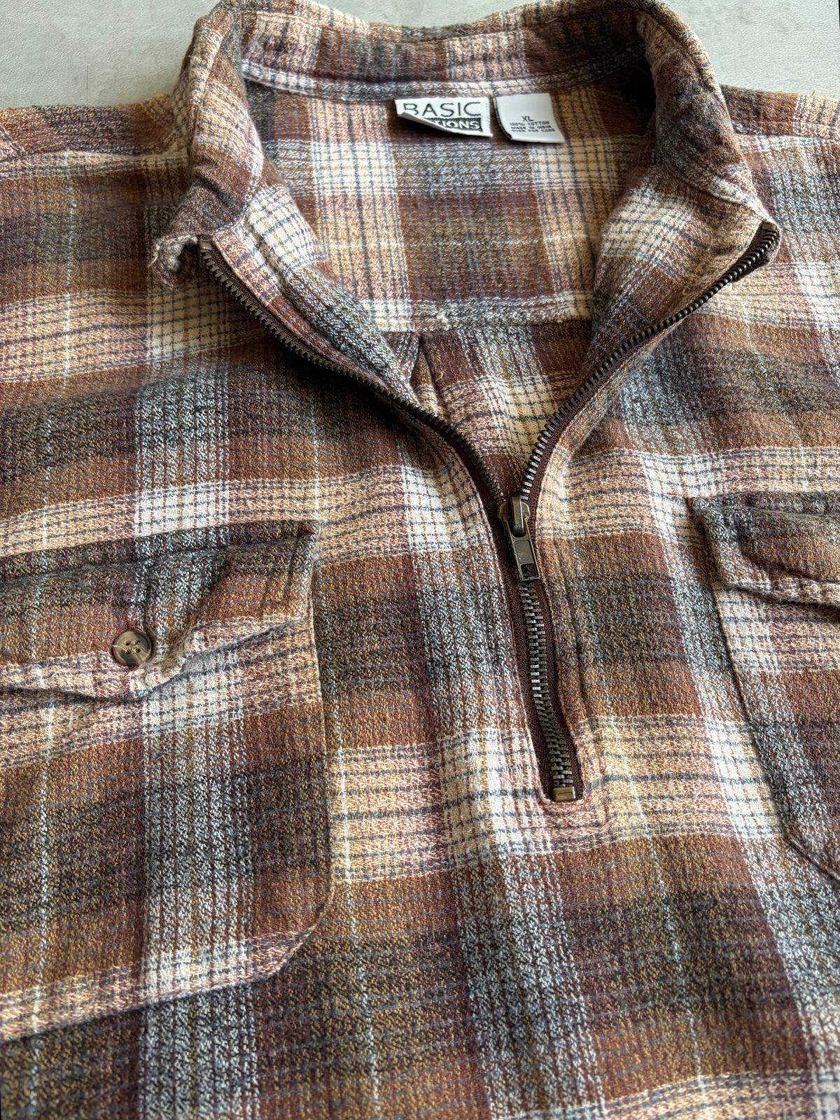 00's BASIC EDITIONS pullover flannel shirt