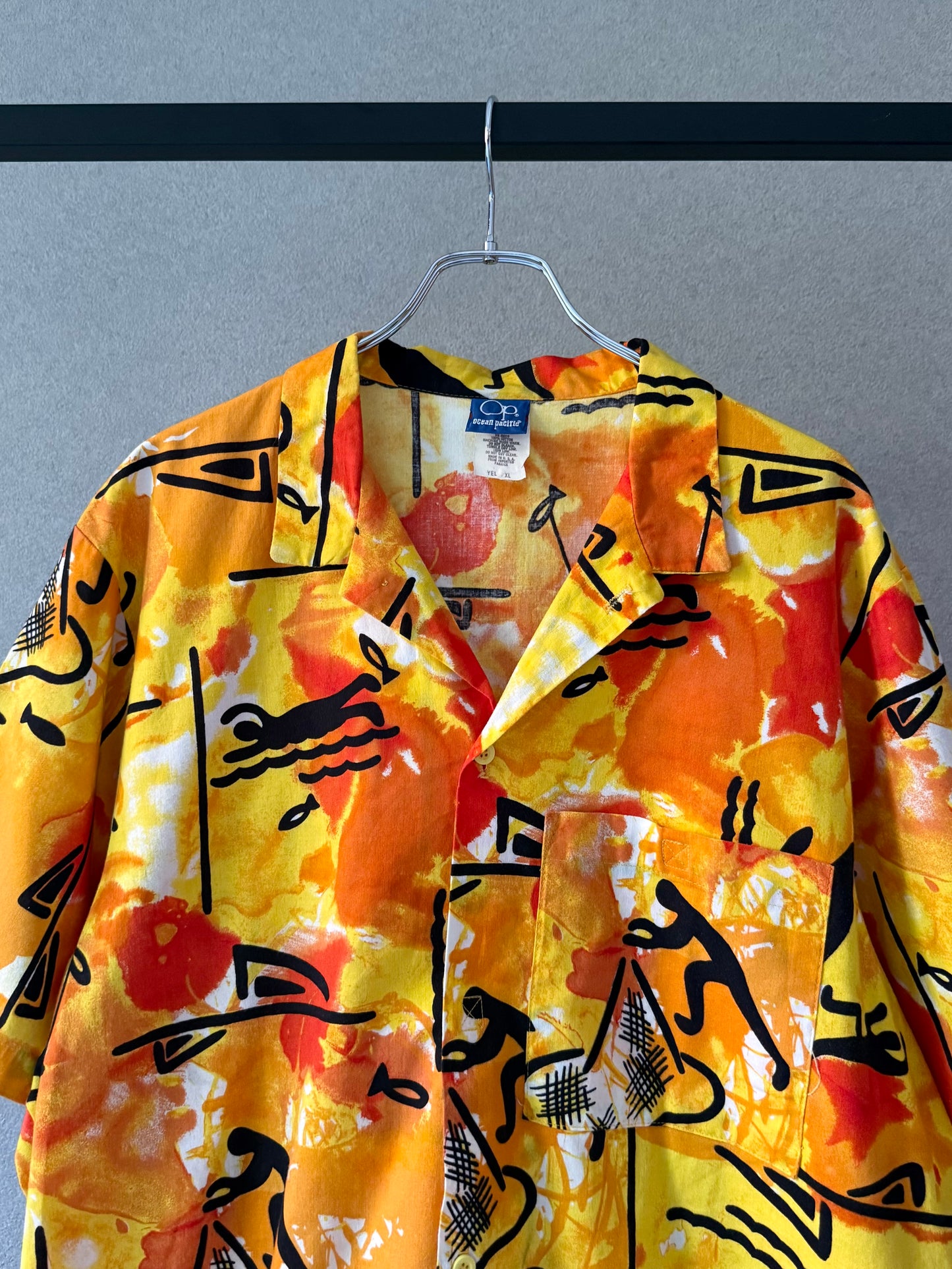 80's OCEAN PACIFIC open collar shirt "Made in USA"