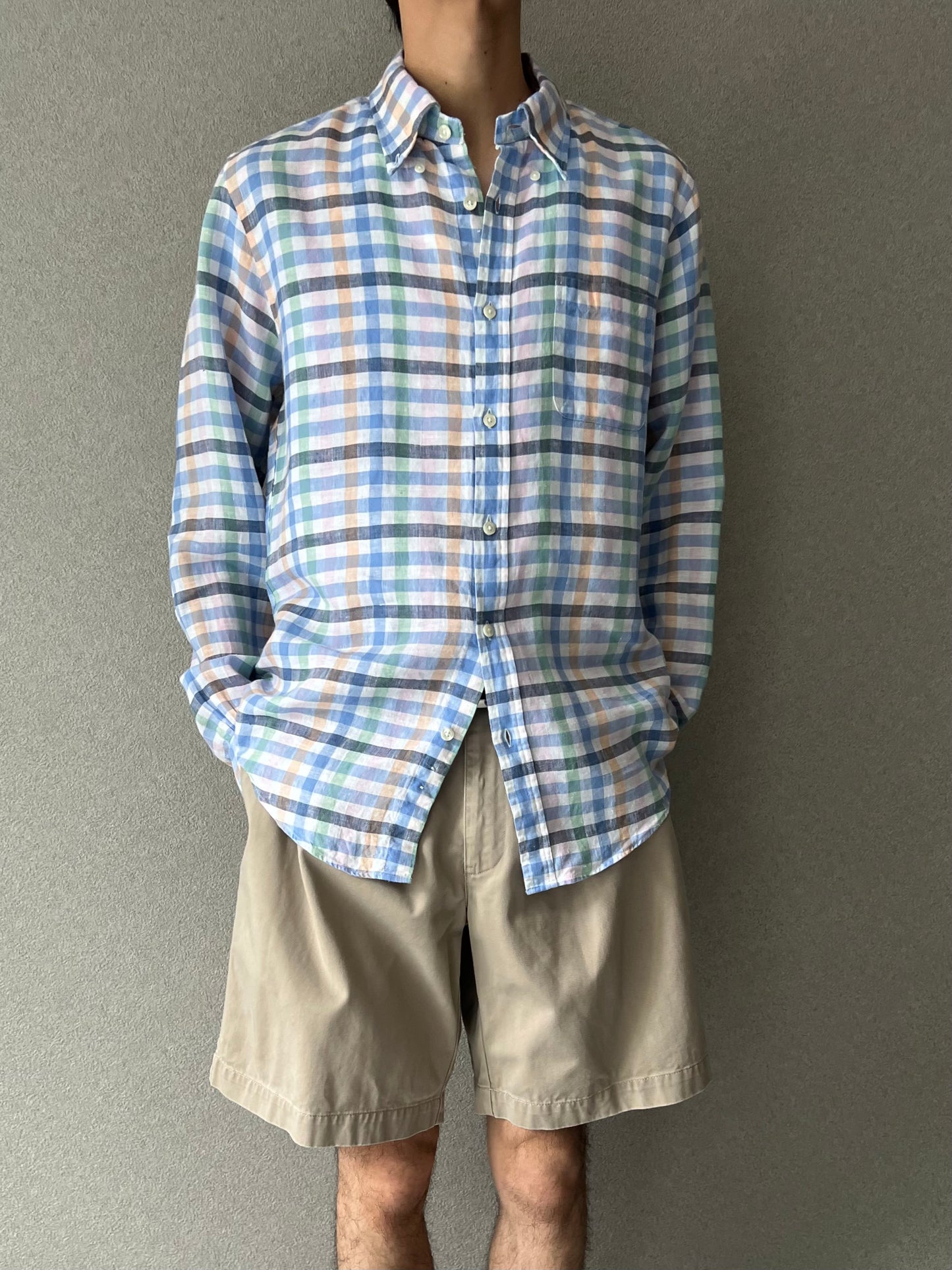 00's Brooks Brothers linen BD shirt
