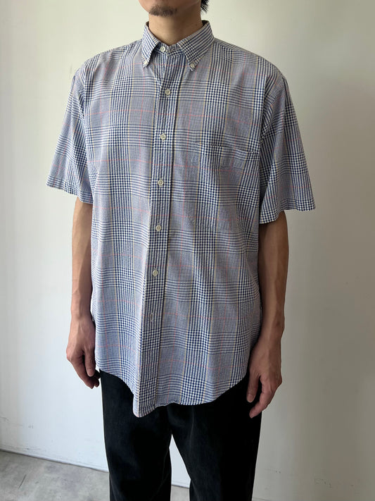 90's LANDS' END  S/S seersucker shirt