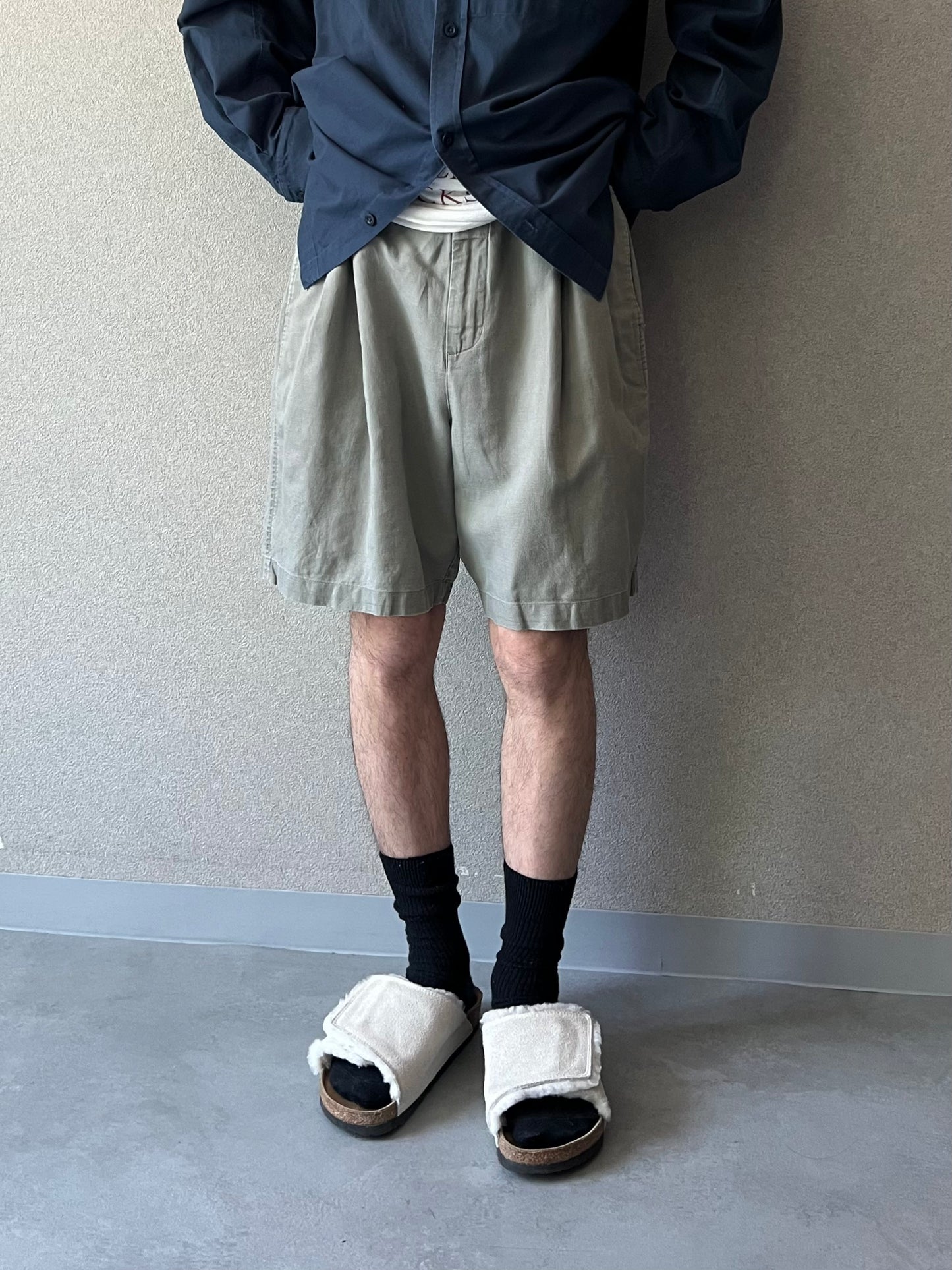 90's CHAPS linen×cotton shorts