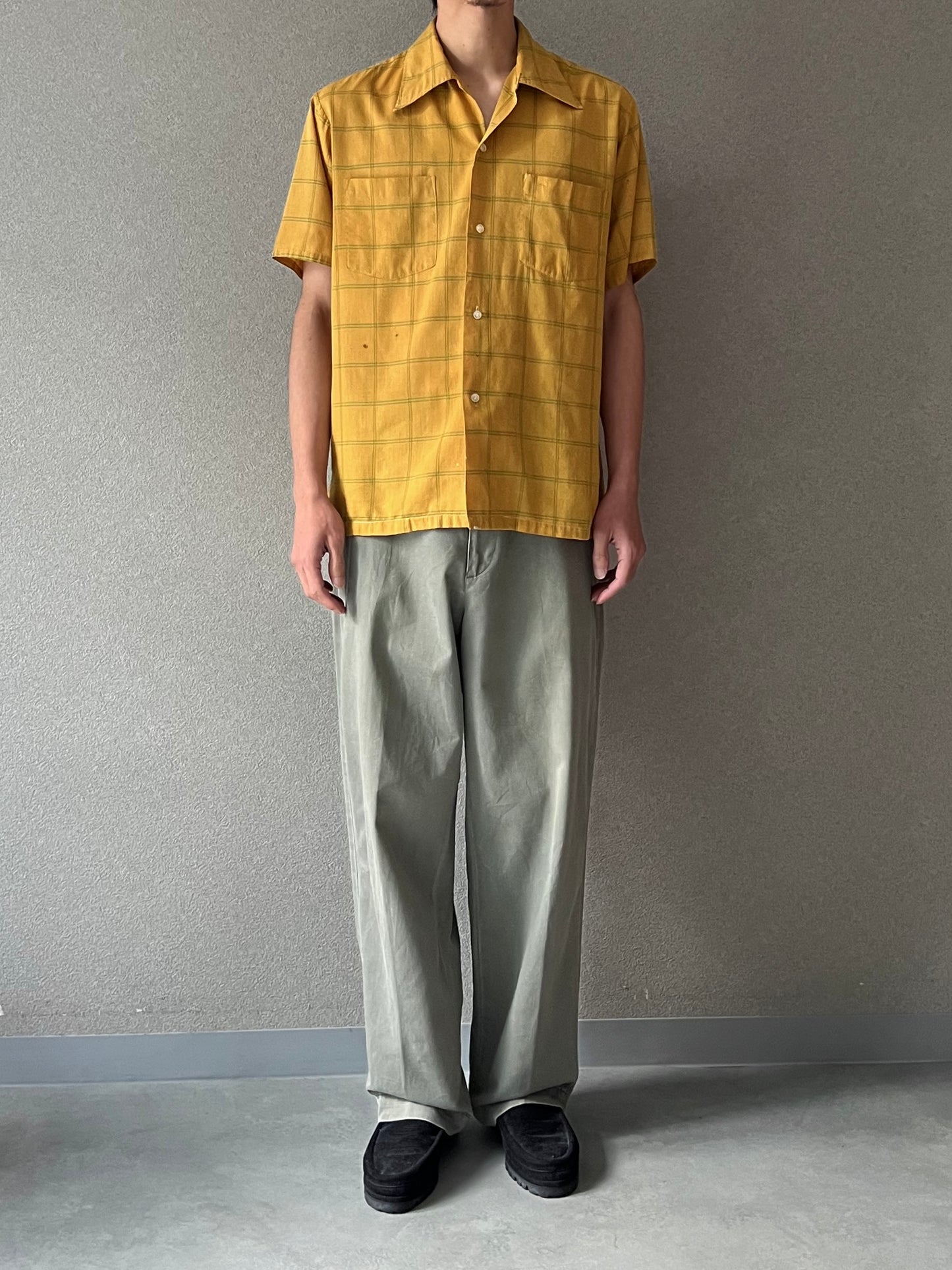 70's TOWNCRAFT open collar shirt