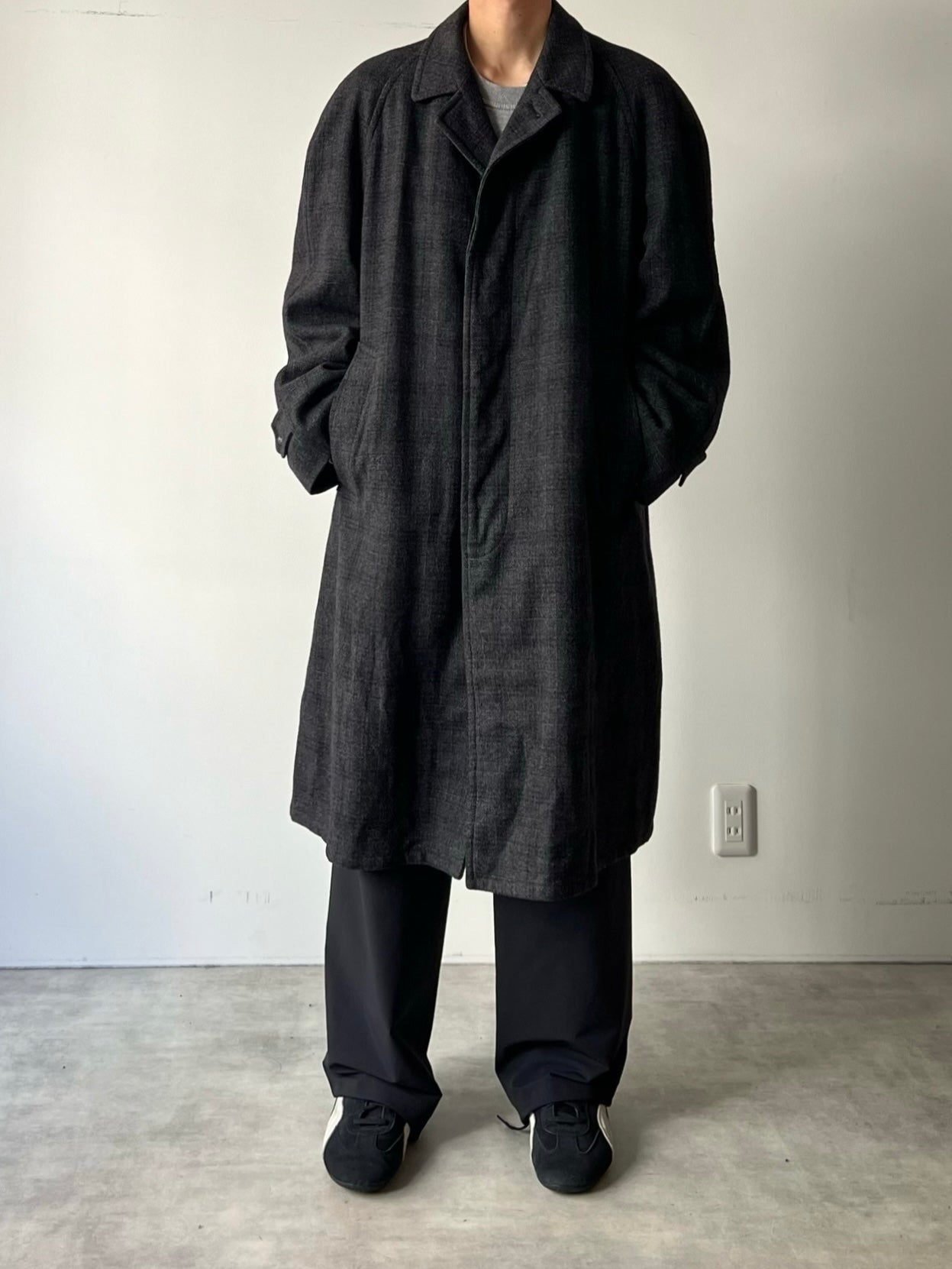 60's Alligator wool balmacaan coat