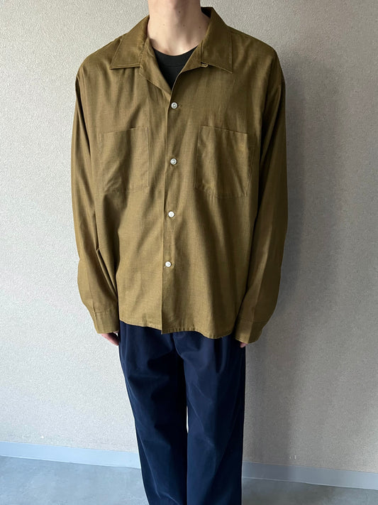 60's VINTAGE open collar shirt