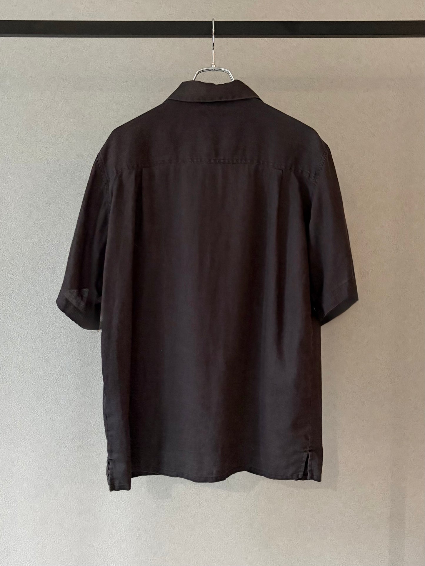 00's BRUNO linen open collar shirt