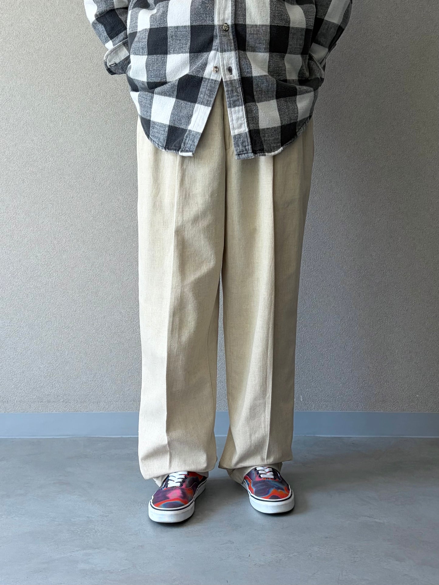 90's PERRY ELLIS linen×cotton slacks