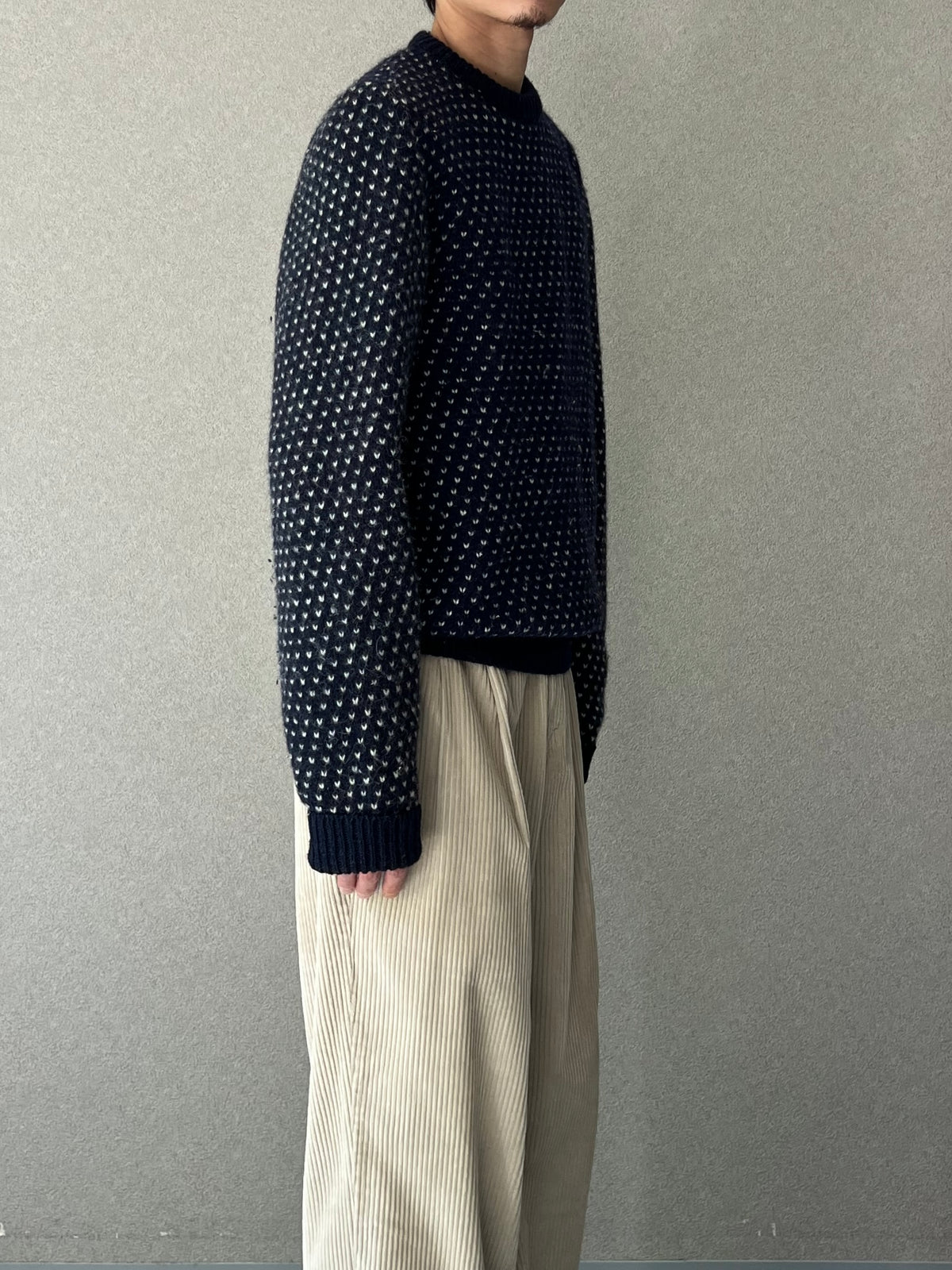 80's AMERICAN EAGLE birds eye knit sweater "Made in USA"