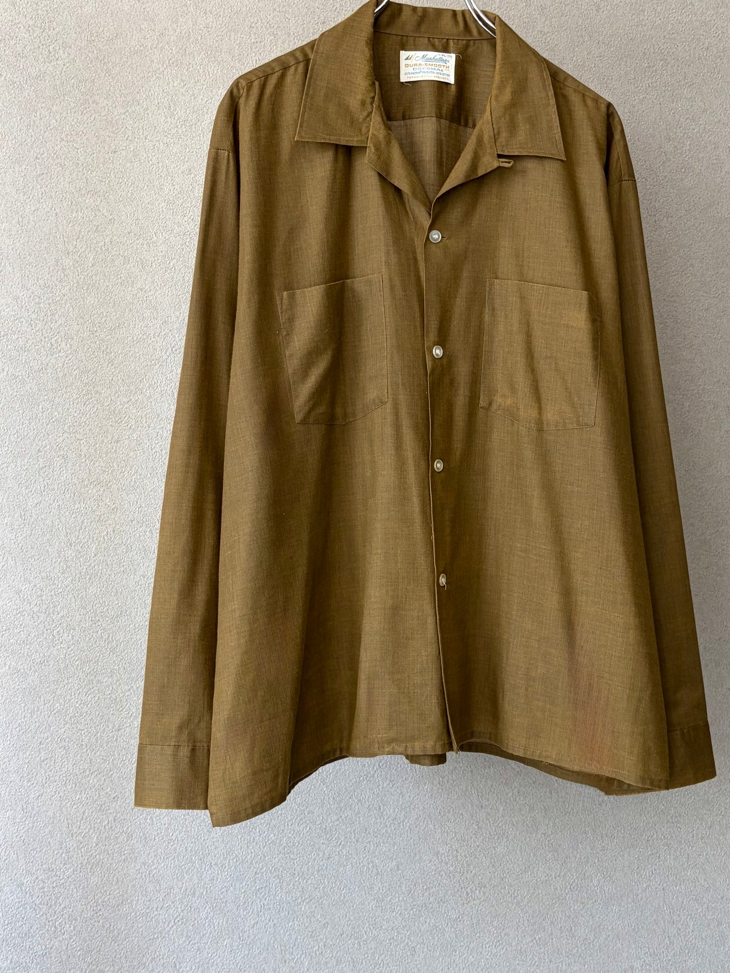 60's VINTAGE open collar shirt