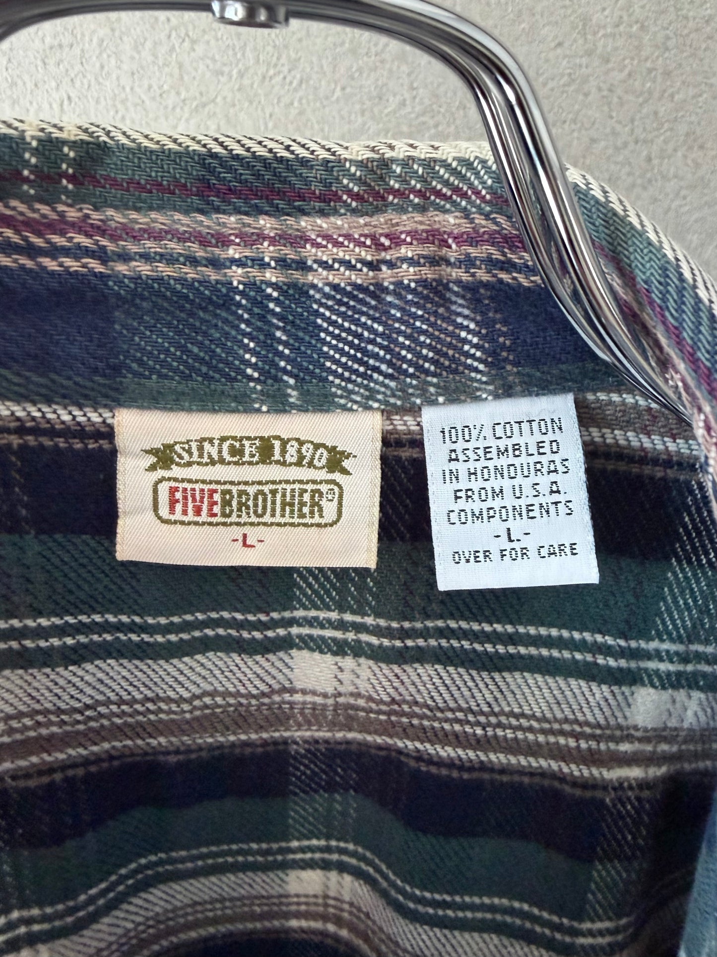 90's FIVE BROTHER flannel shirt