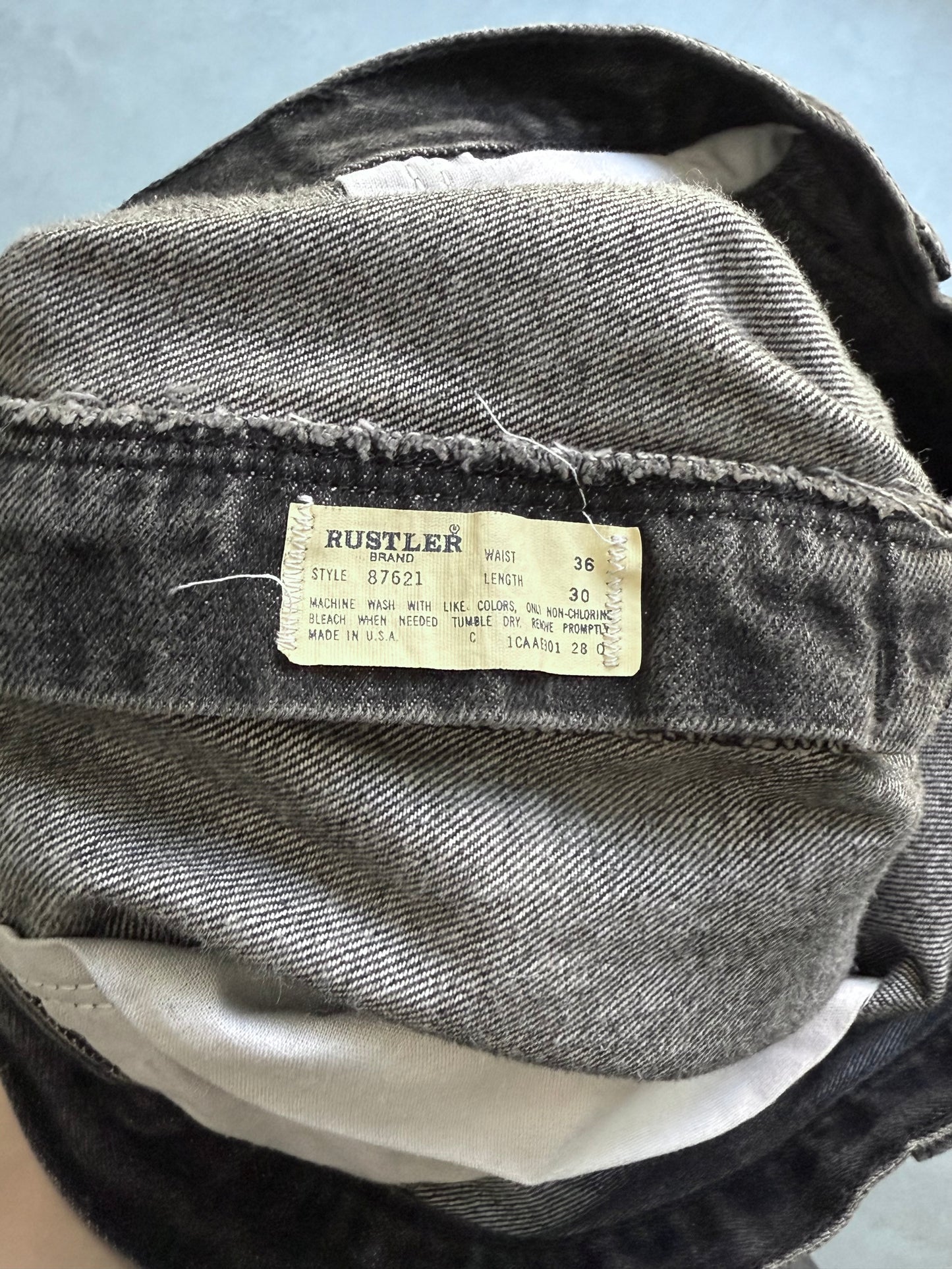 80's〜 RUSTLER yarn dyed denim pants "Made in USA"