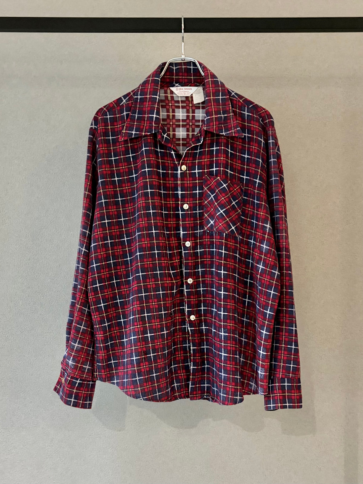 70's ERIC DAMON print flannel shirt