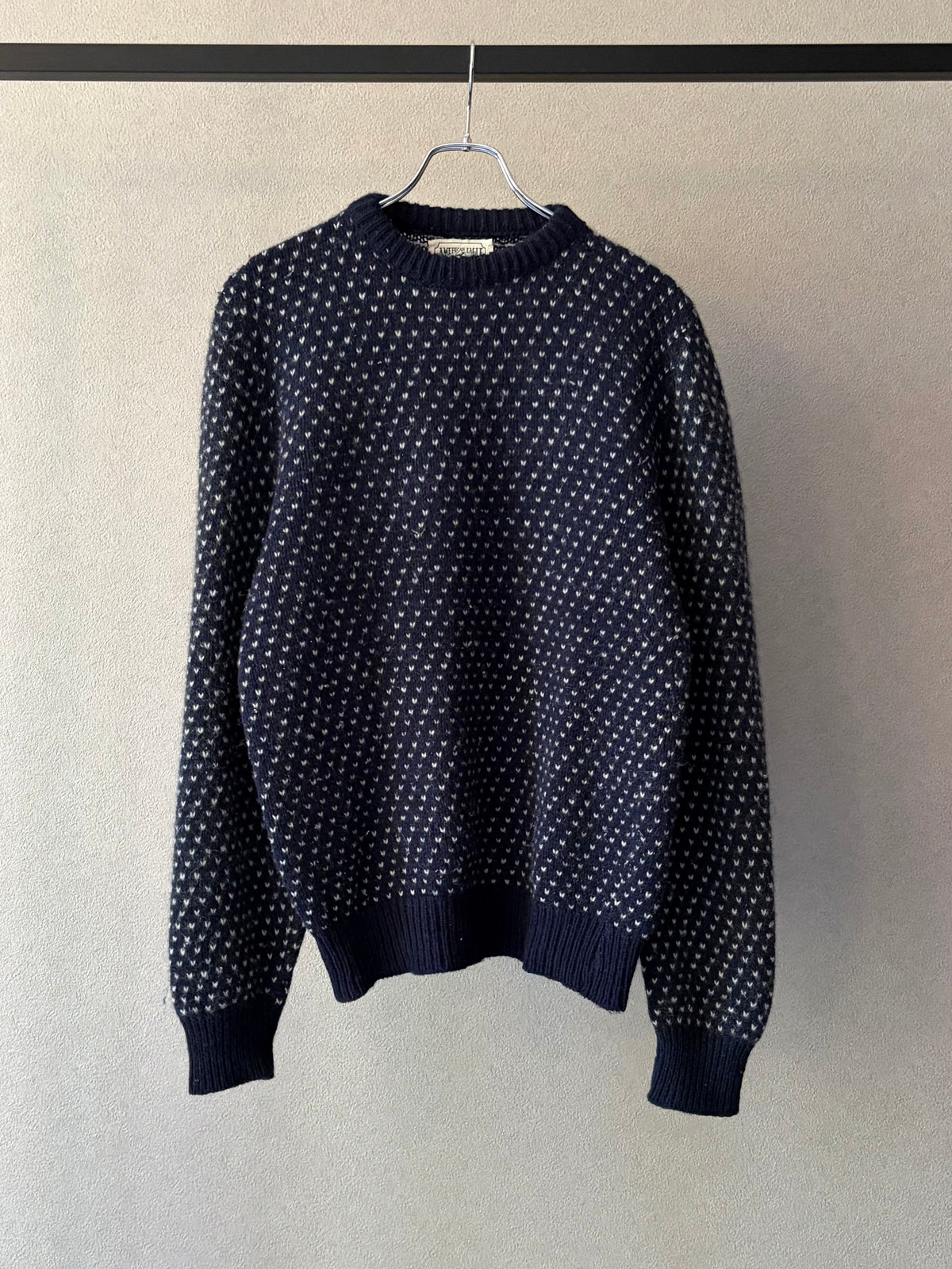 80's AMERICAN EAGLE birds eye knit sweater "Made in USA"