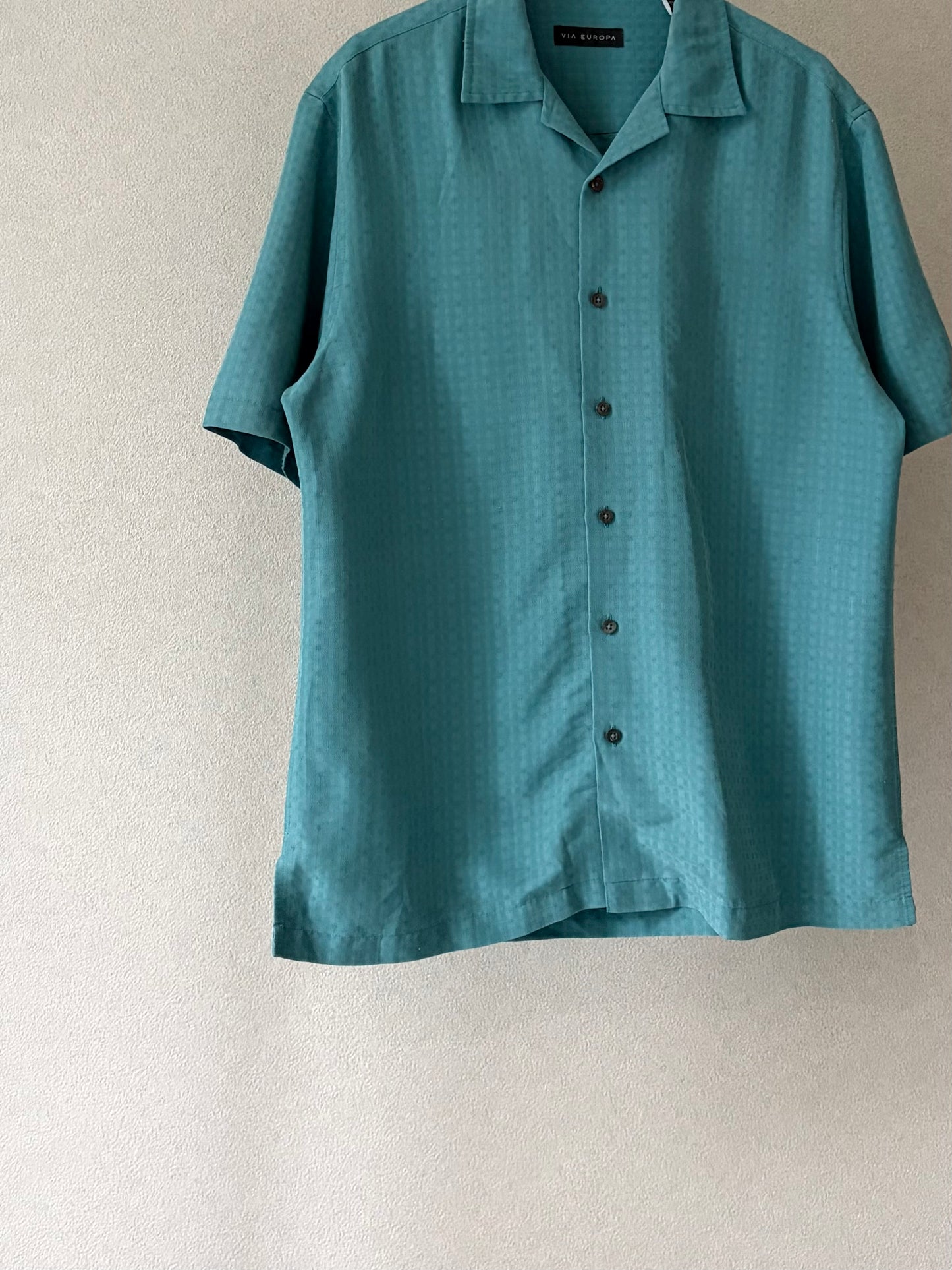 00's VIA EUROPA rayon open collar shirt