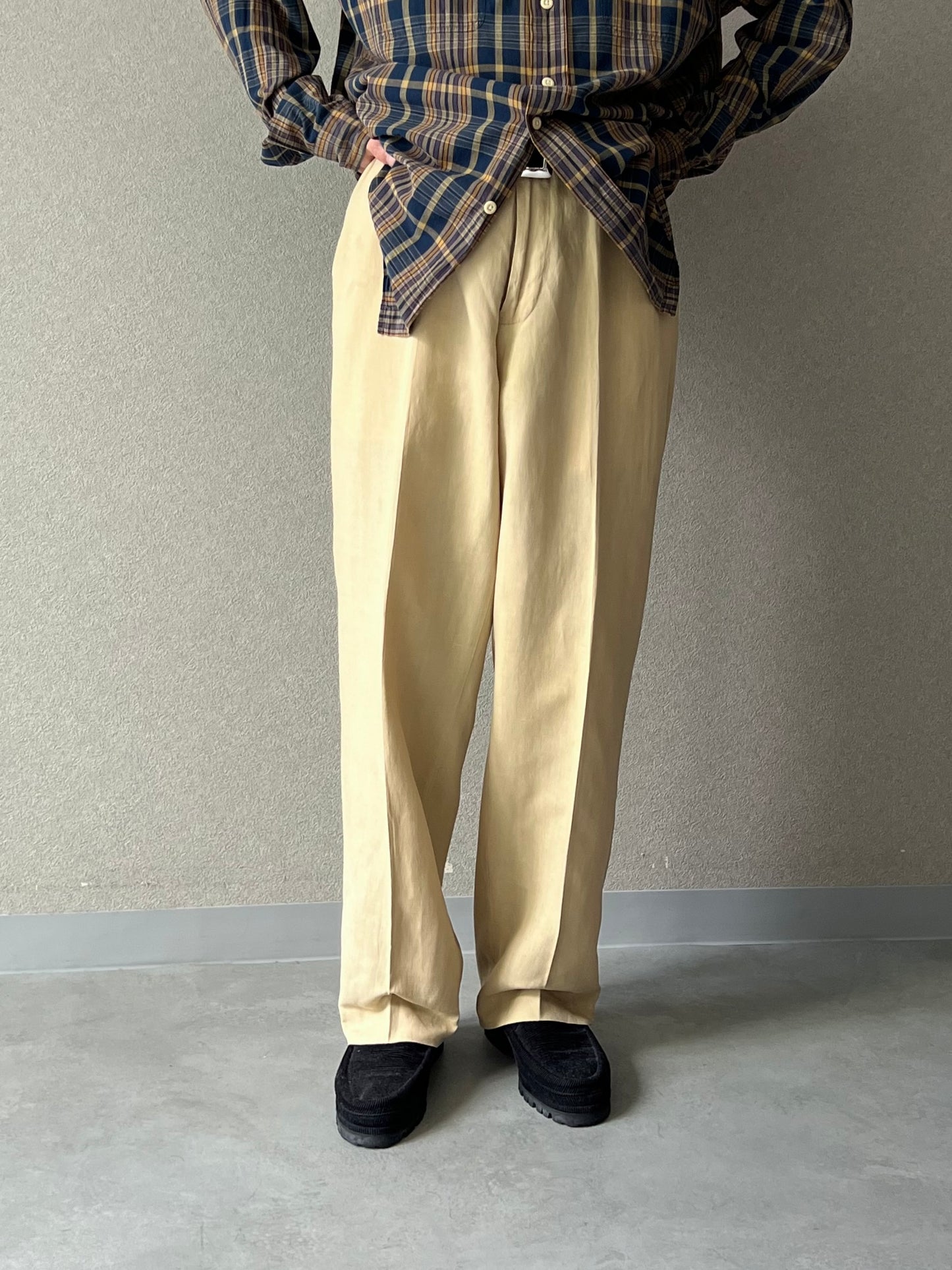 00's Polo Ralph Lauren linen×silk slacks