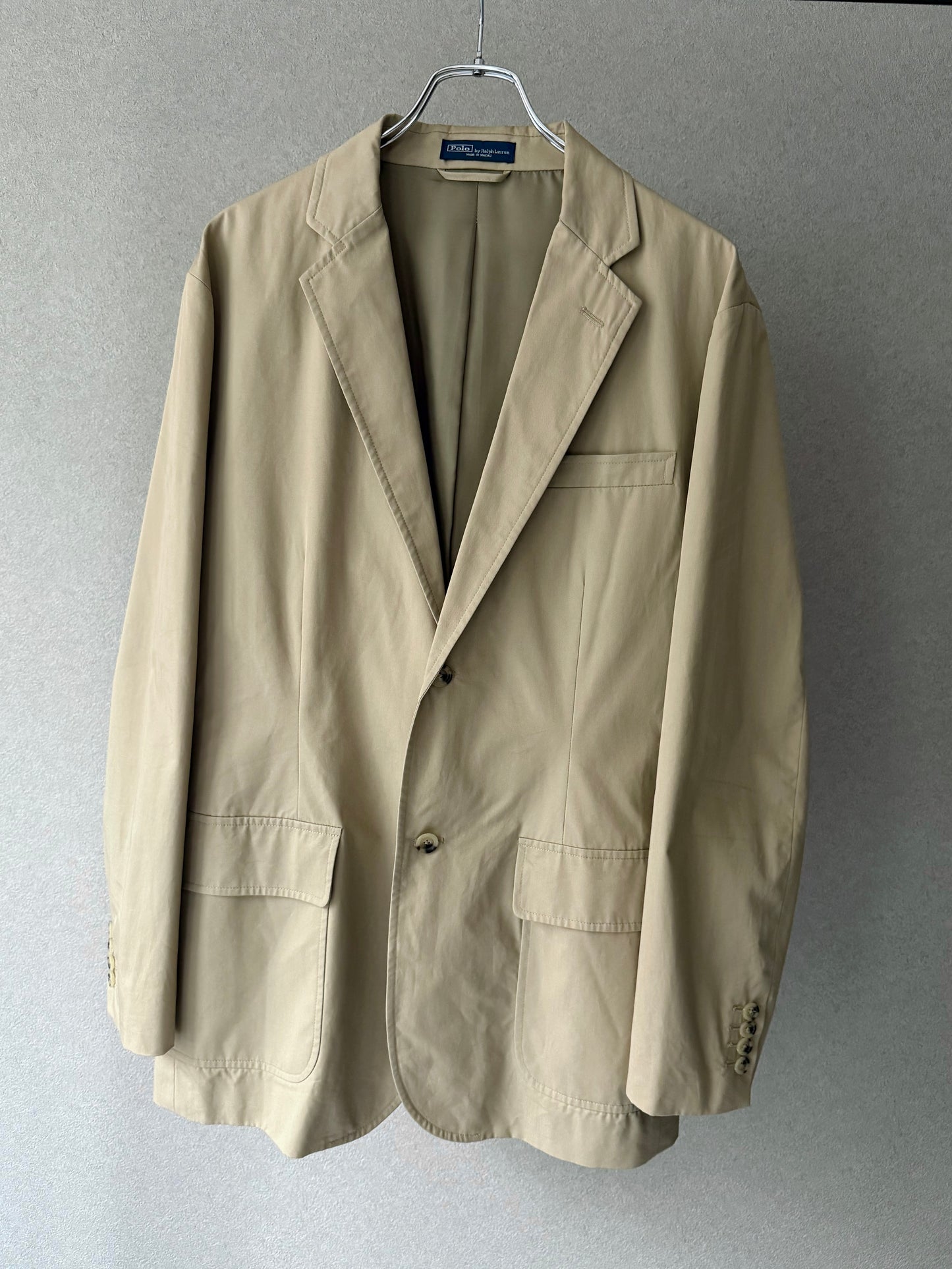 90's Polo Ralph Lauren cotton tailored jacket "Made in MACAU"