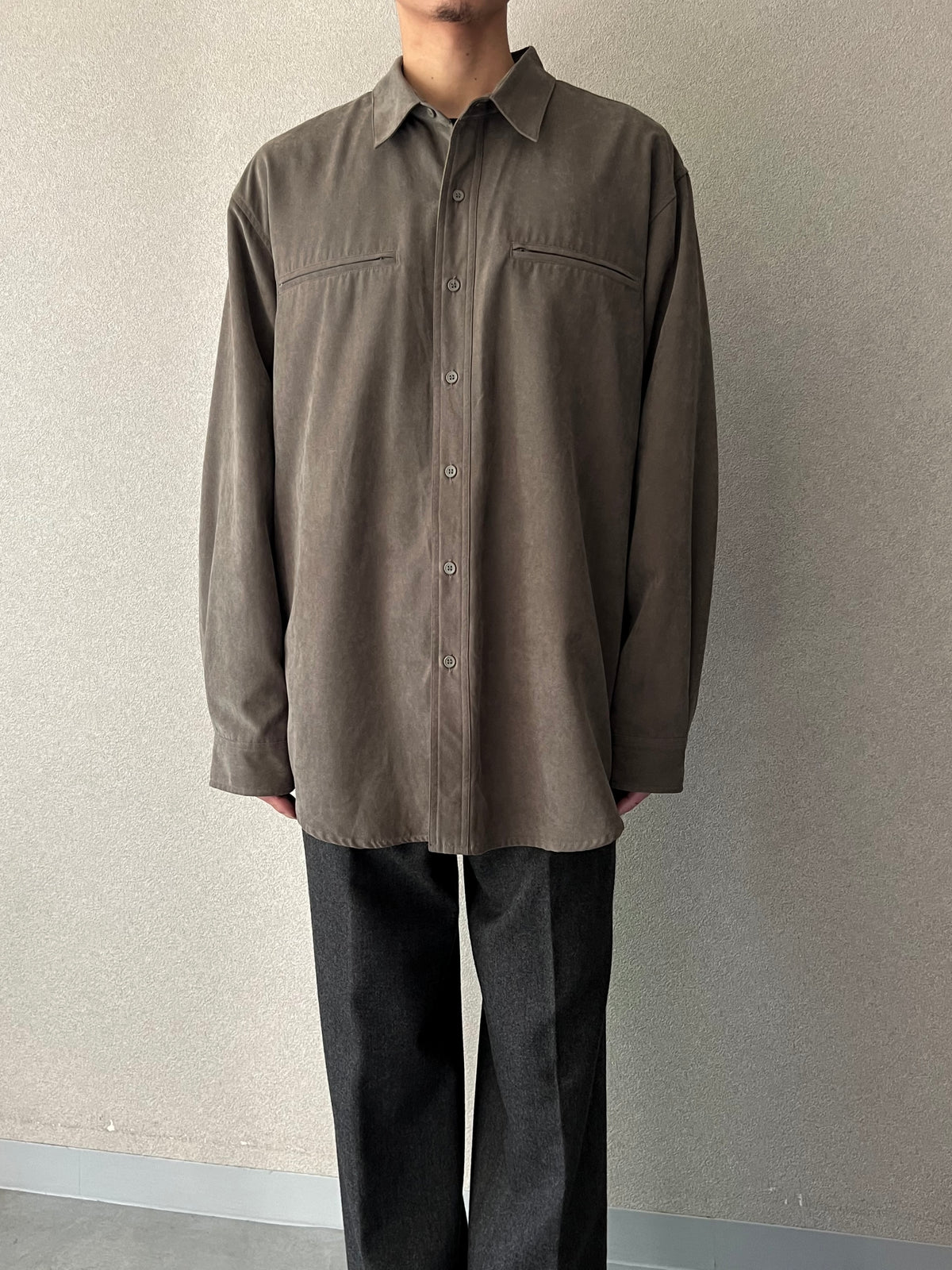 00's KNIGHTSBRIDGE faux suede shirt