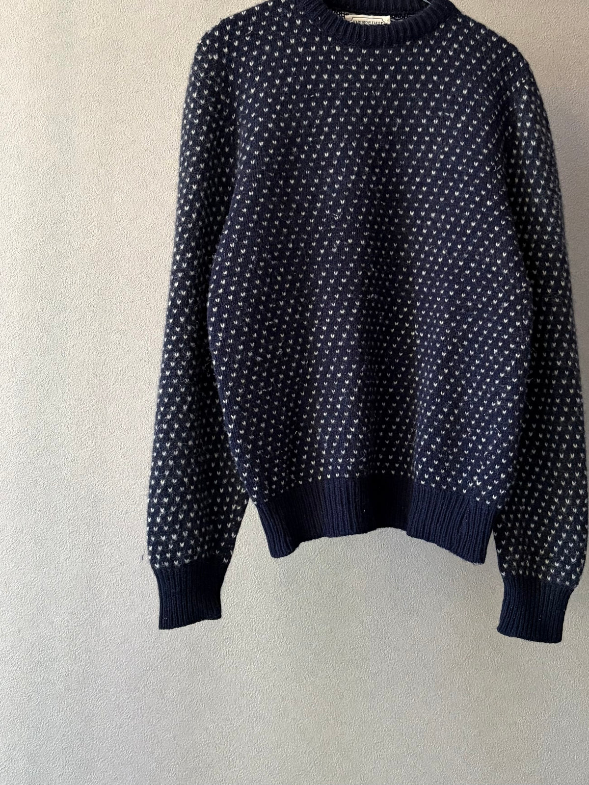 80's AMERICAN EAGLE birds eye knit sweater "Made in USA"