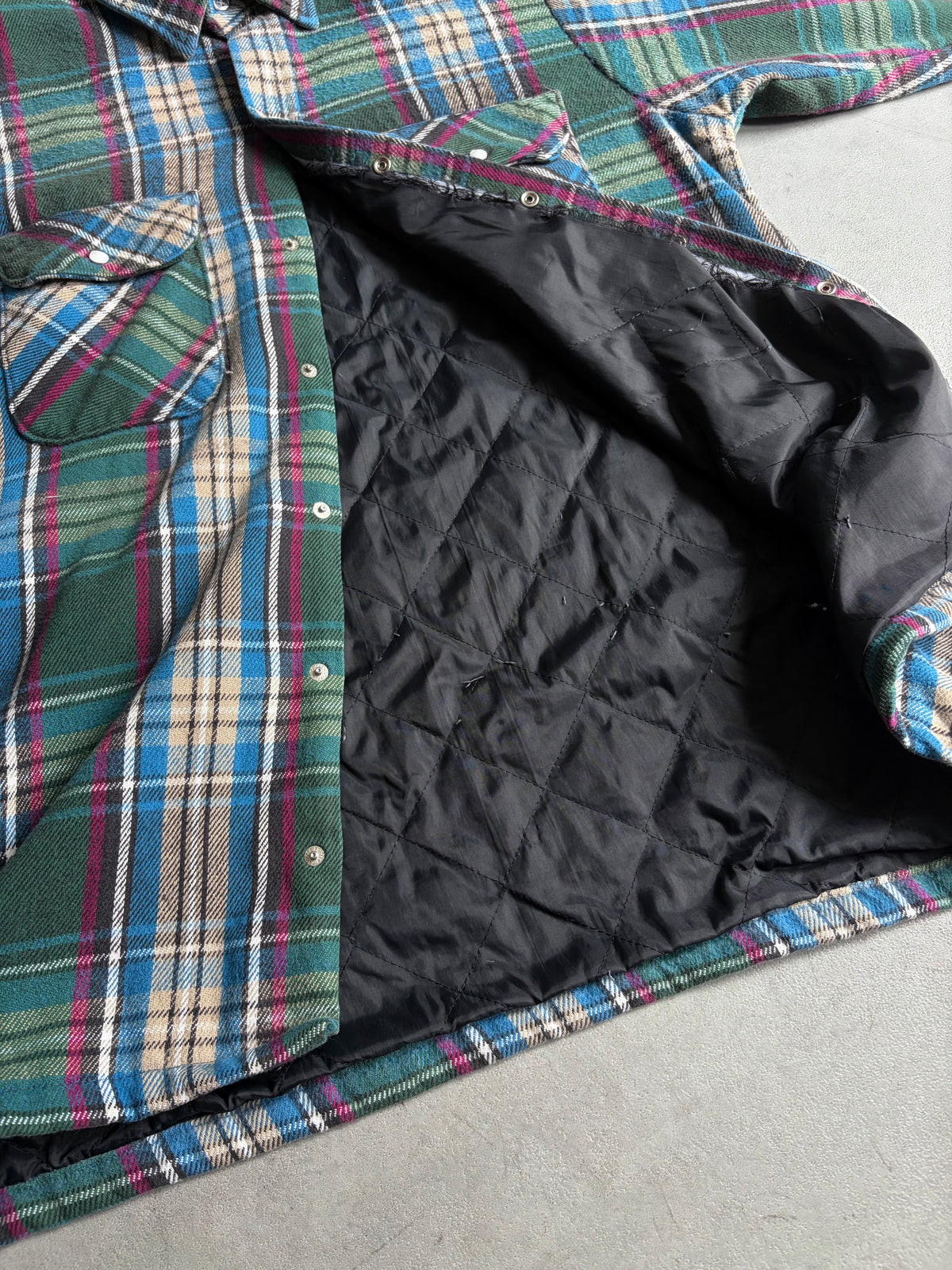 90's FIVE BROTHER quilting lining flannel shirt "Made in USA"