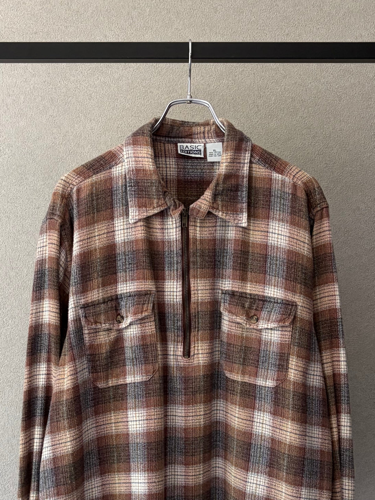 00's BASIC EDITIONS pullover flannel shirt