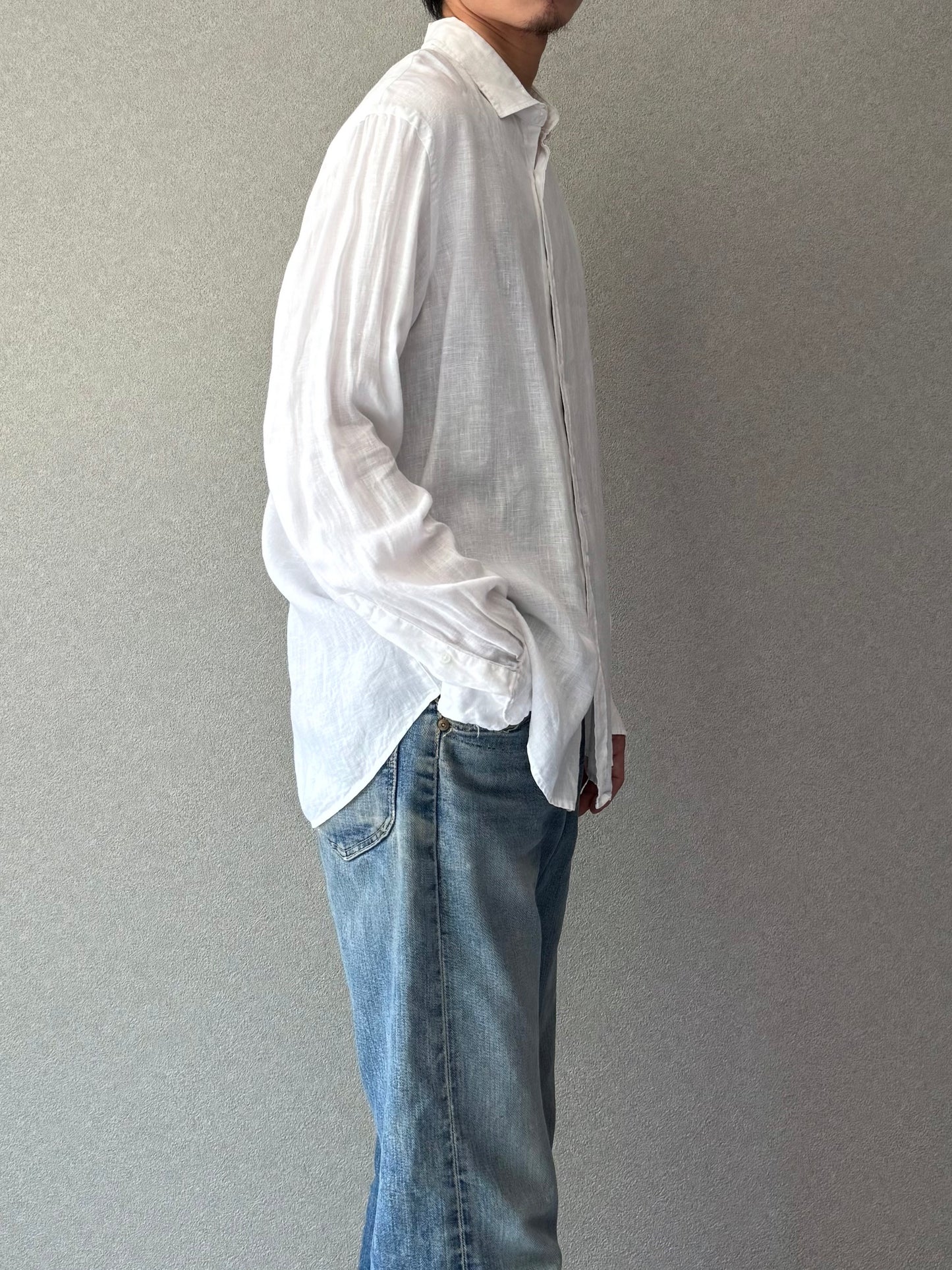 00's BLACK BROWN linen shirt