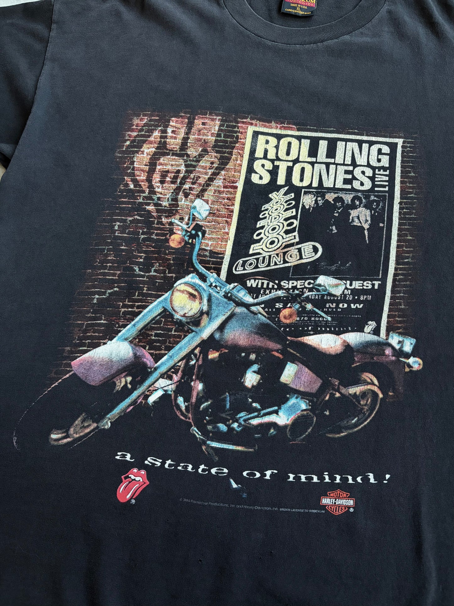 90's The Rolling Stones × Harley-Davidson t-shirt "Made in USA"
