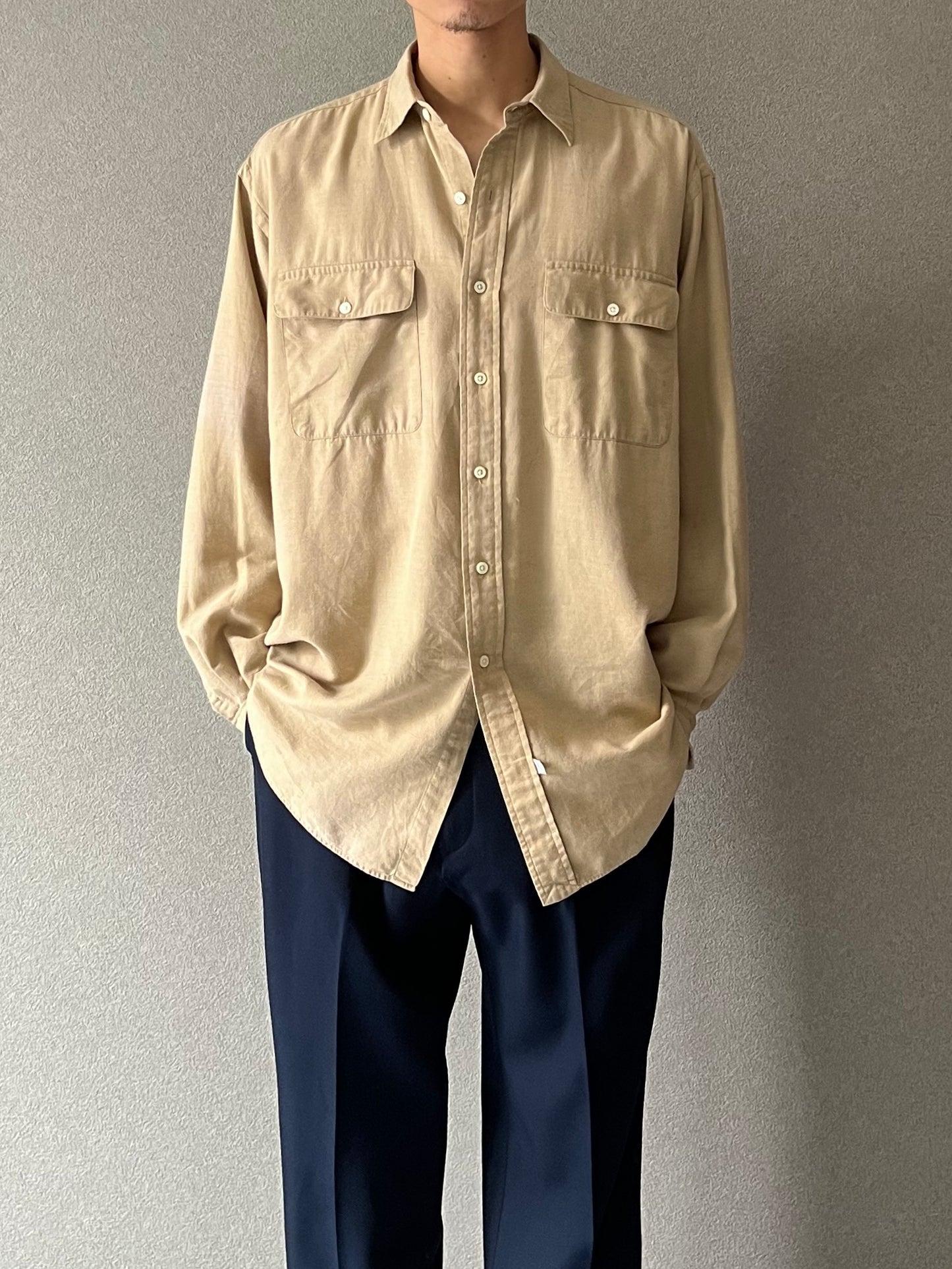 80's〜 Polo Ralph Lauren wool × cotton shirt