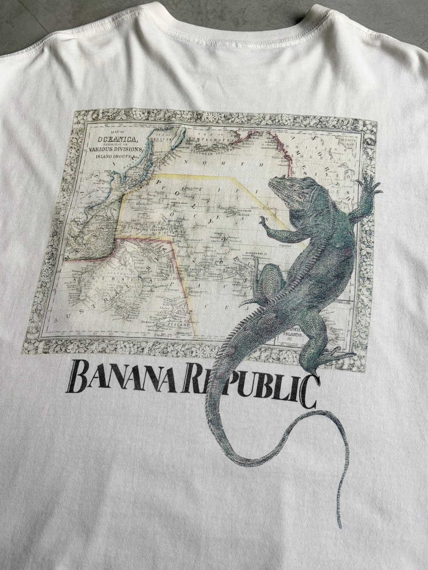 80's〜 BANANA REPUBLIC print t-shirt