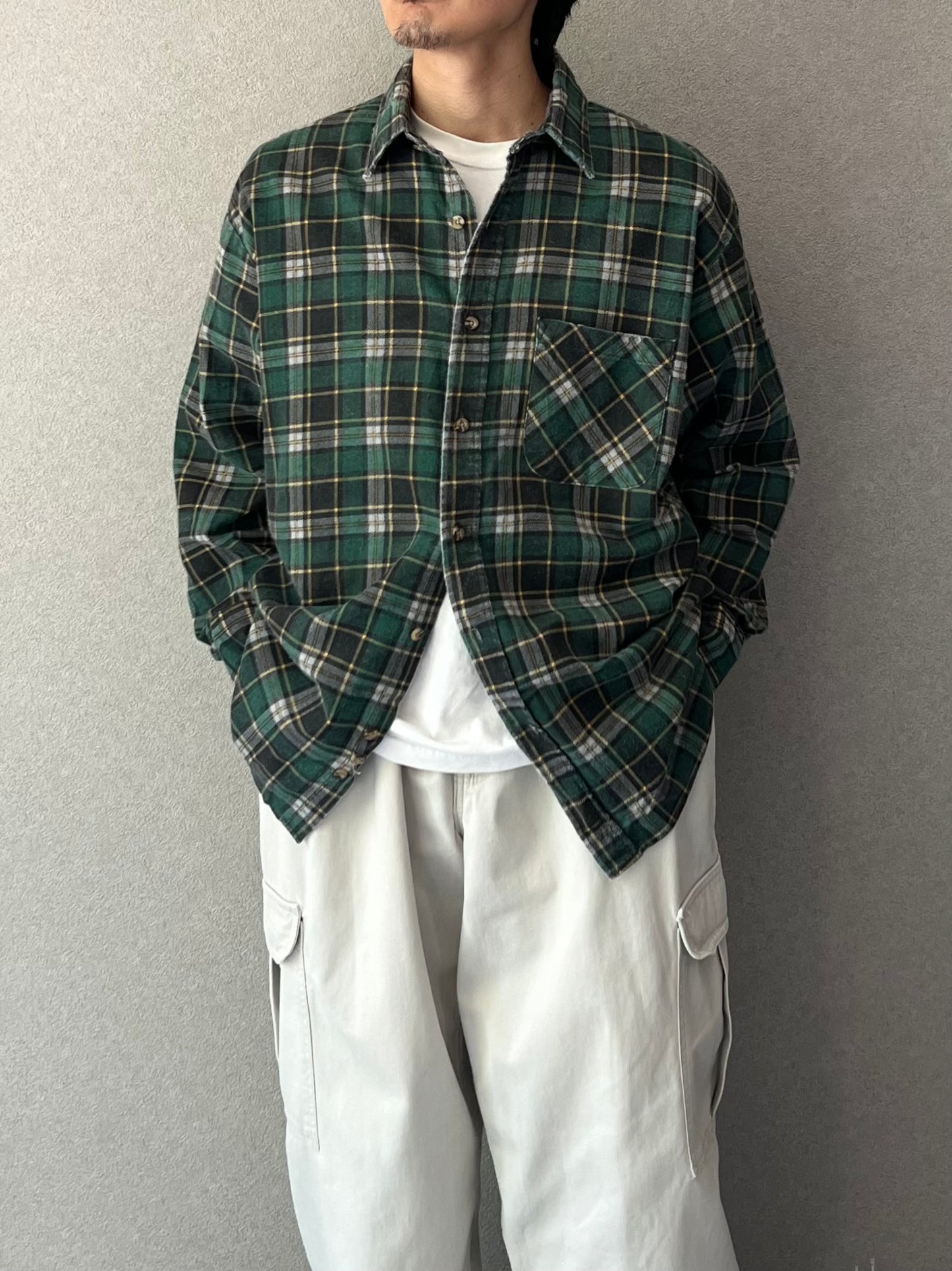 90's PURITAN printed flannel shirt