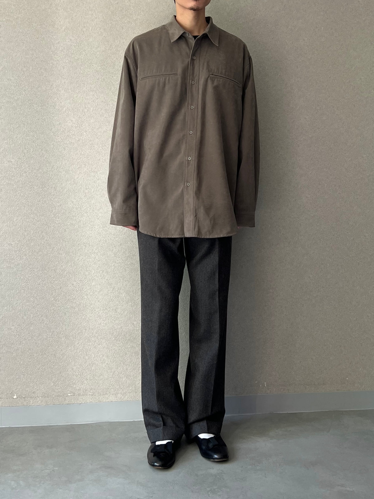 00's KNIGHTSBRIDGE faux suede shirt