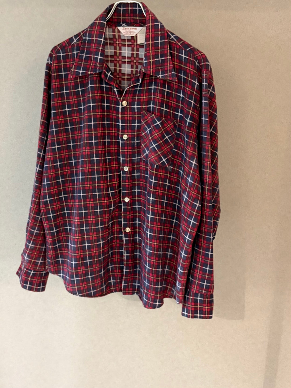 70's ERIC DAMON print flannel shirt