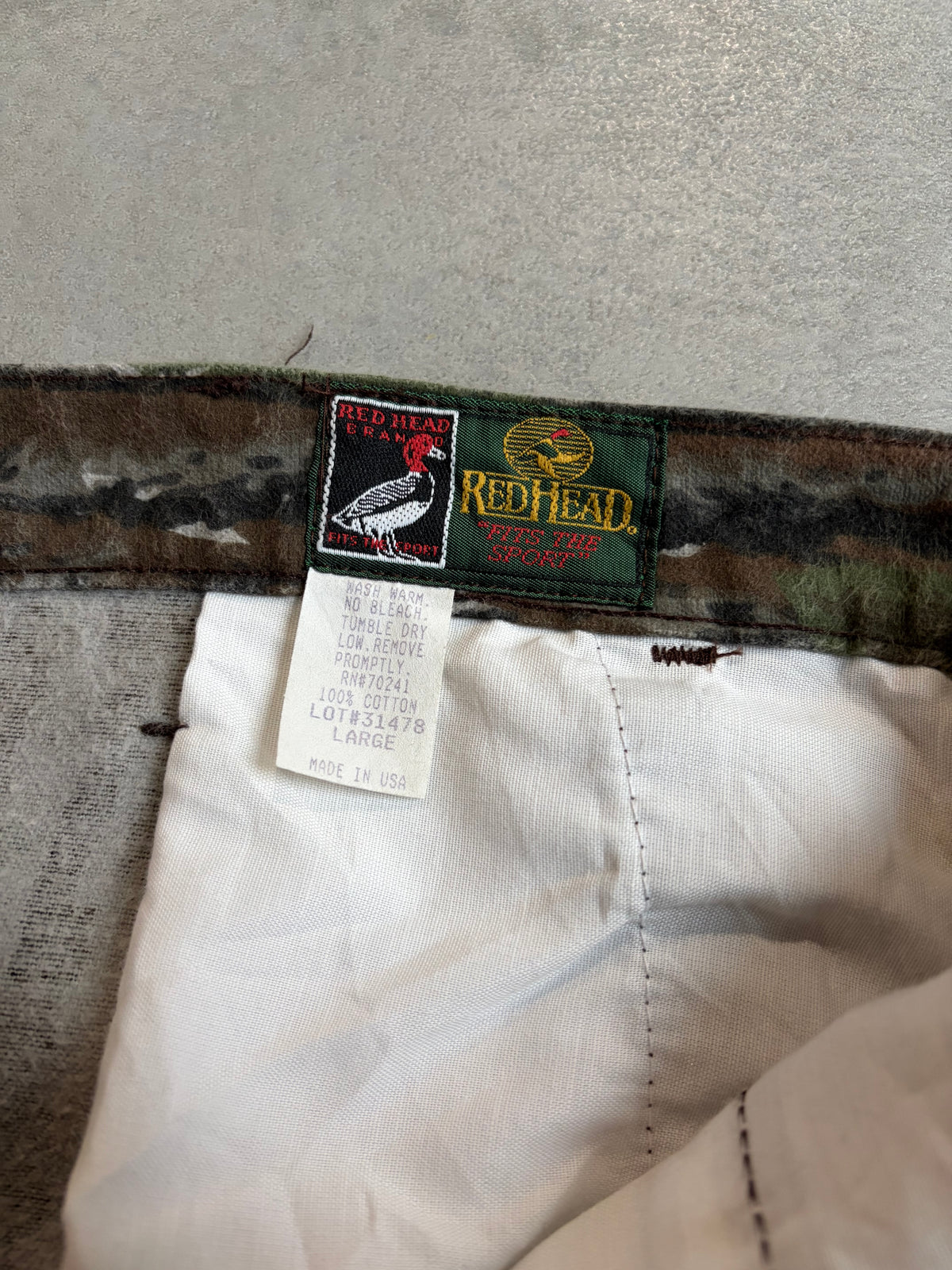 90's RED HEAD flannel cargo pants "Made in USA"