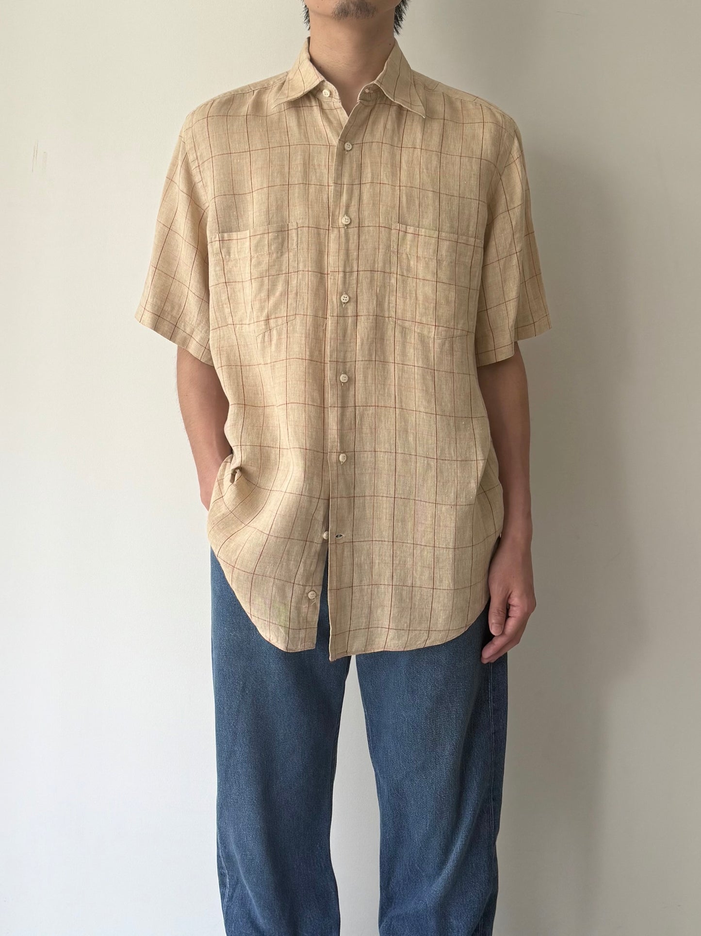 00's LUIGI VENAFRA S/S linen shirt