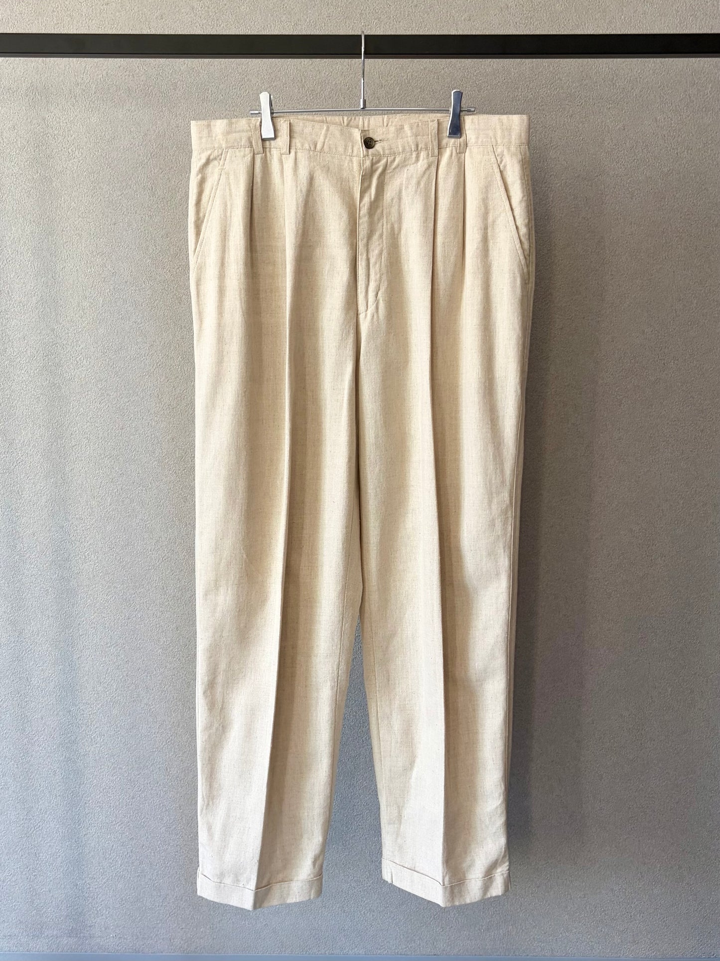 90's PERRY ELLIS linen×cotton slacks