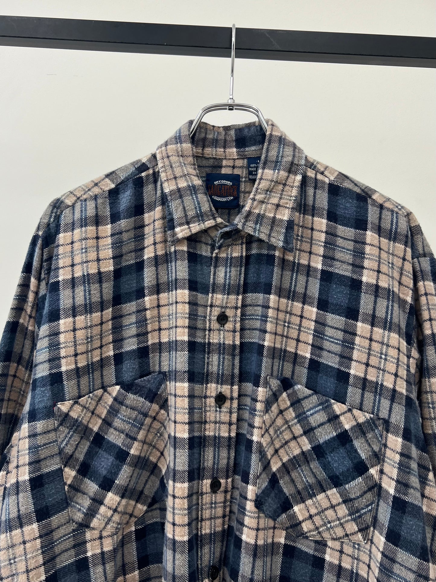 80's SAUGATUCK print flannel shirt