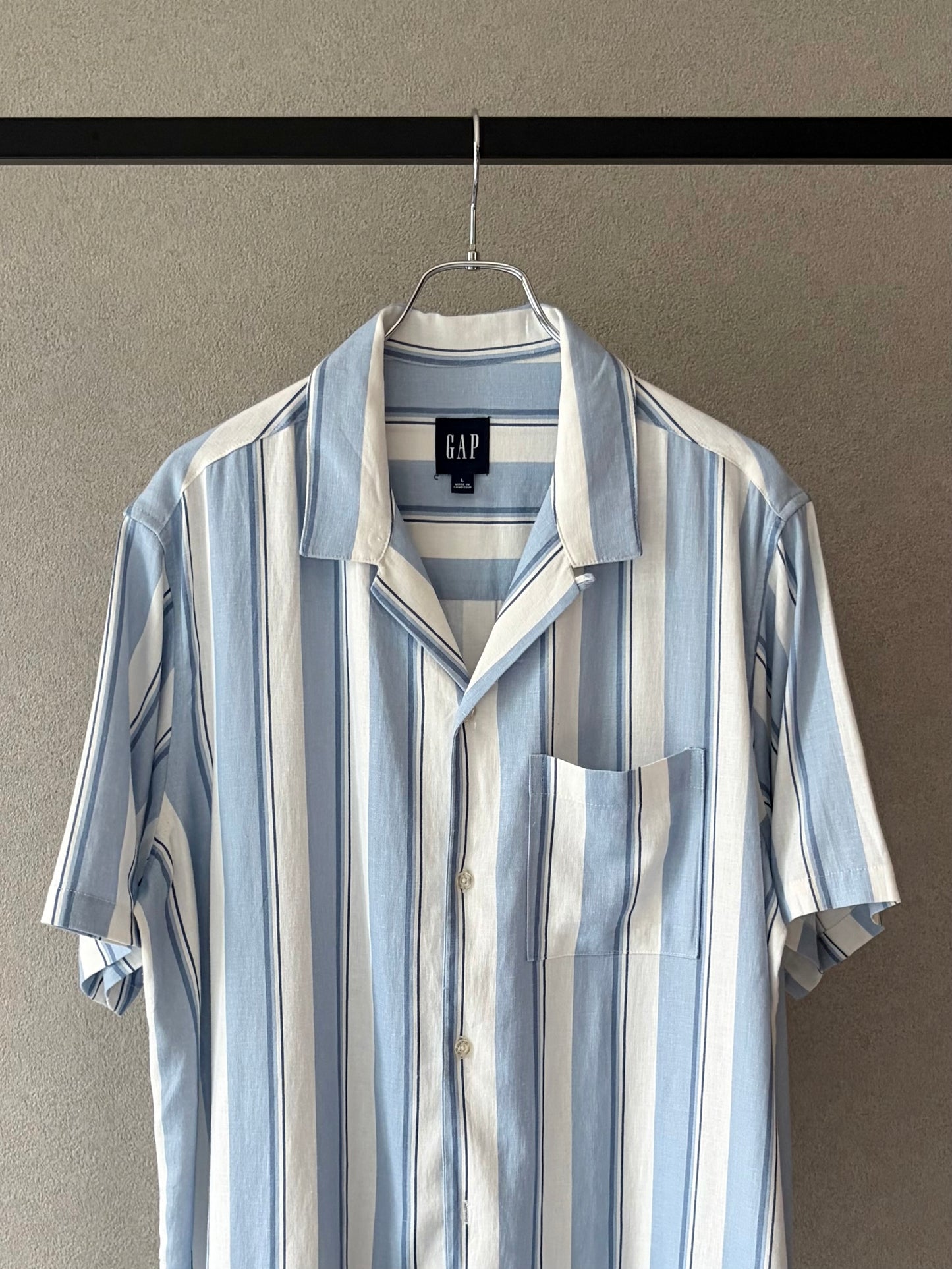 00's GAP linen×rayon  open collar shirt