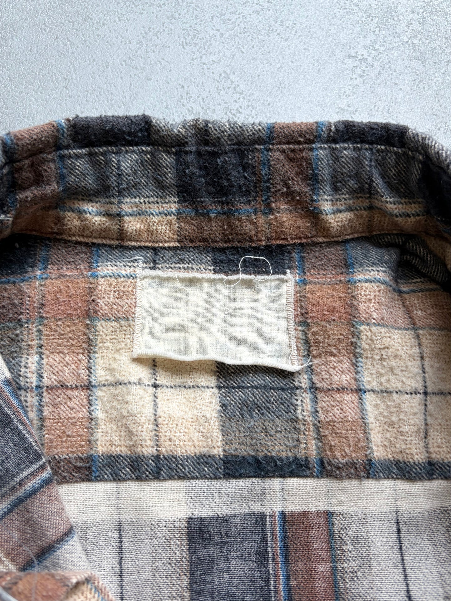 70's UNKNOWN print flannel shirt