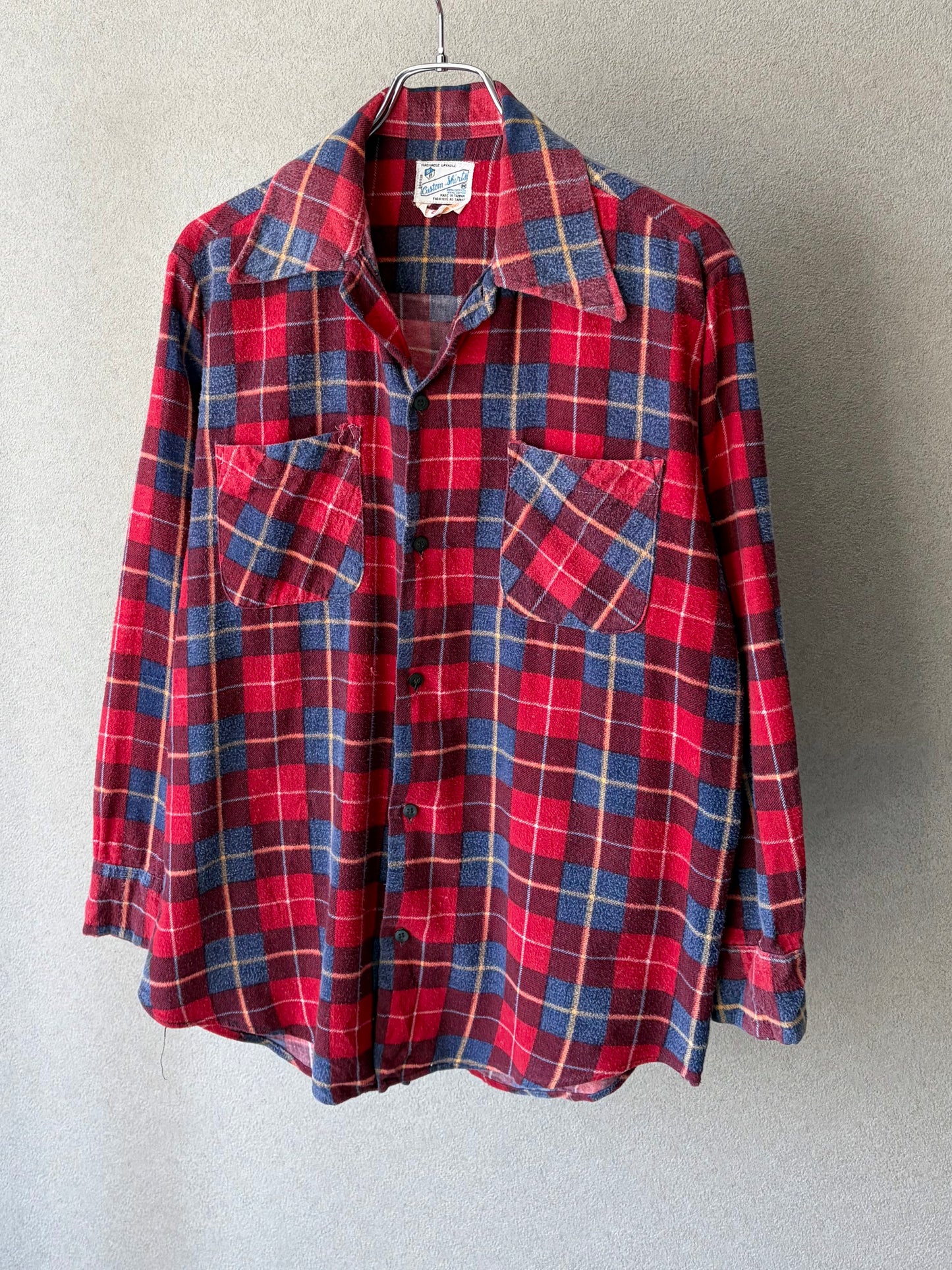 70's VINTAGE print flannel shirt
