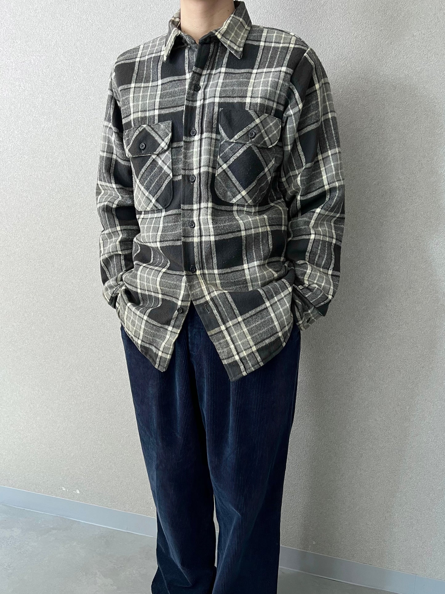 80's  FIVE BROTHER quilting flannel shirt "Made in USA"
