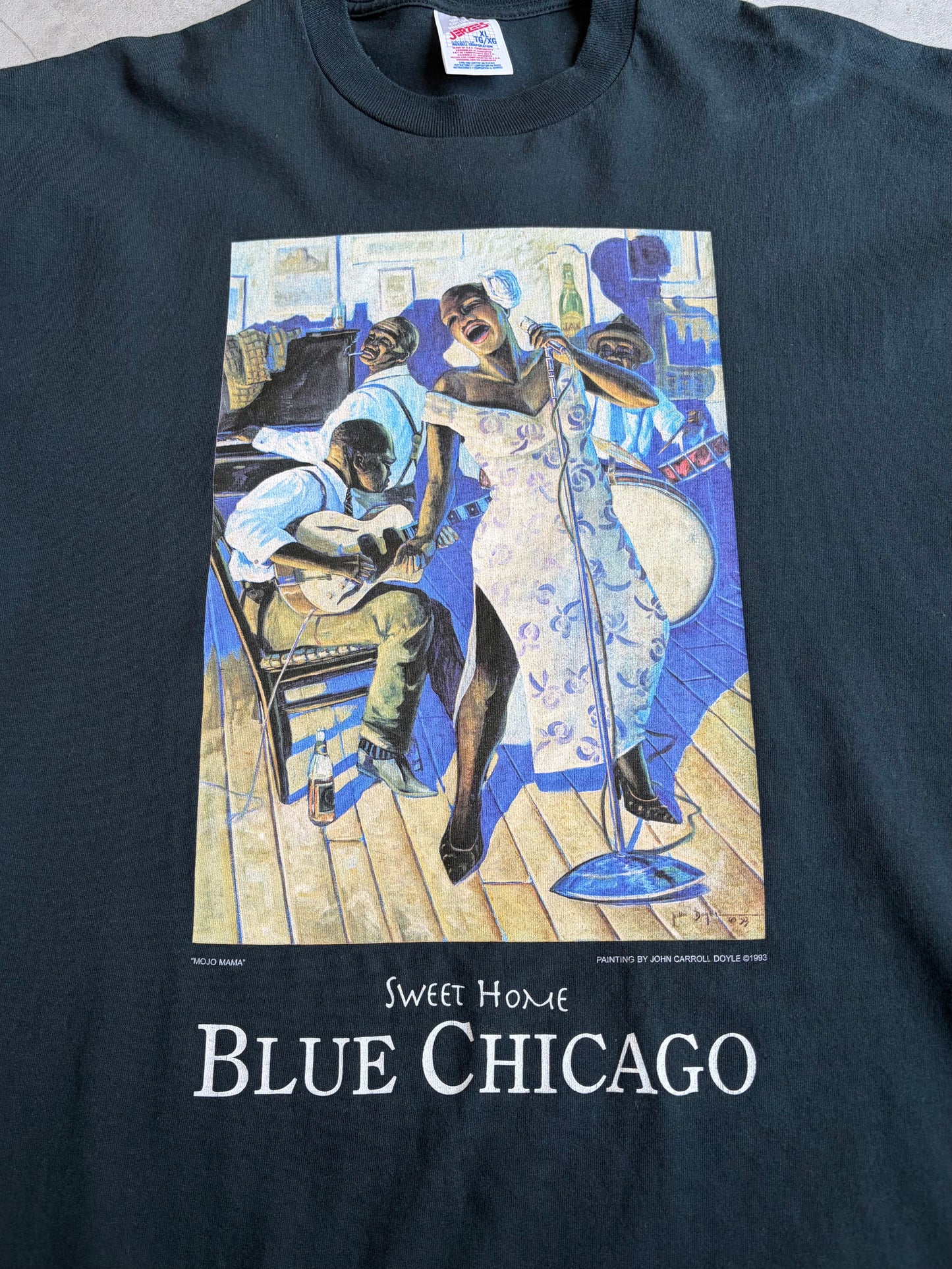 90's〜 BLUE CHICAGO art t-shirt