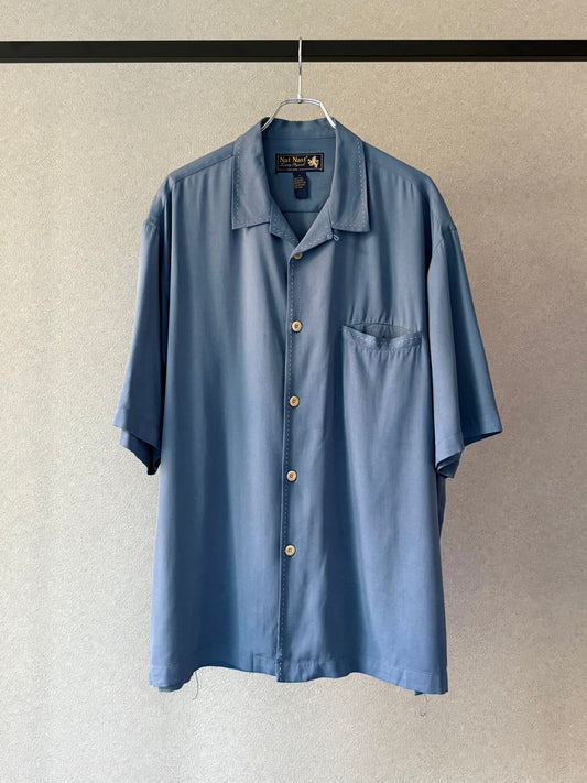 90's Nat Nast silk open collar shirt