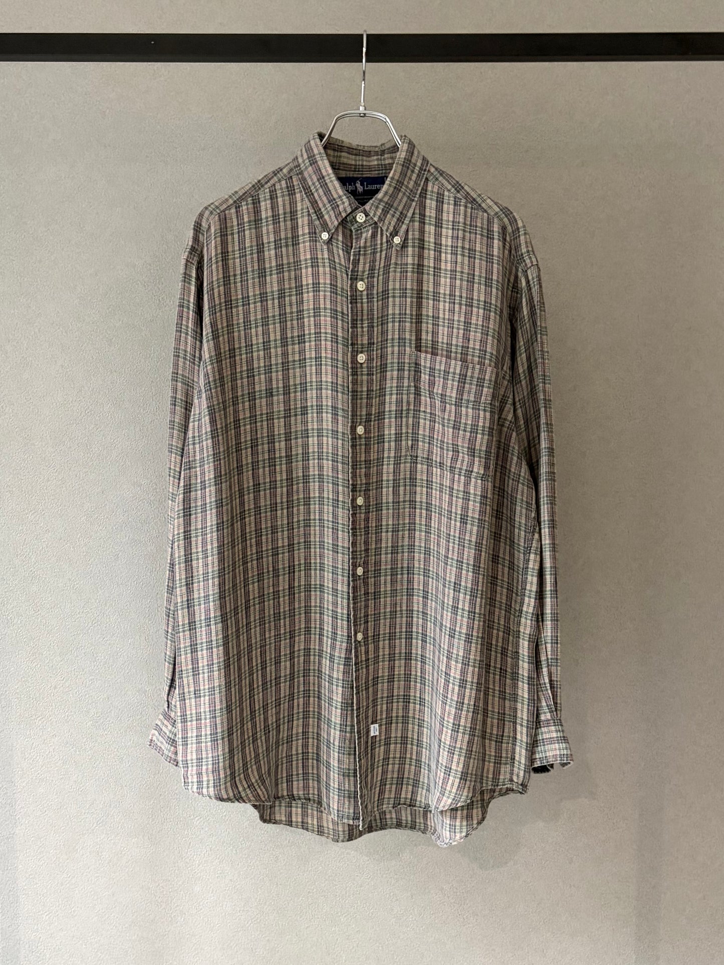 80's Polo Ralph Lauren linen BD shirt