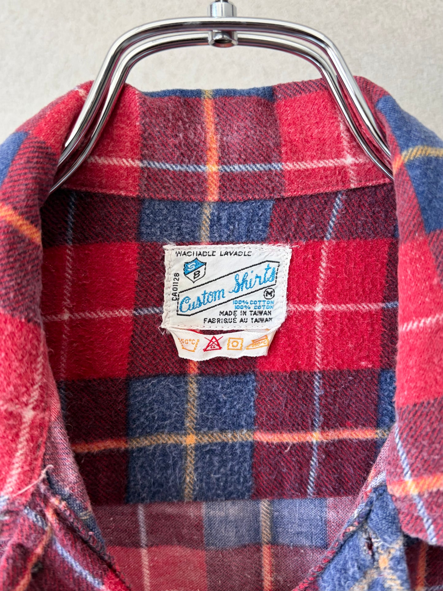70's VINTAGE print flannel shirt
