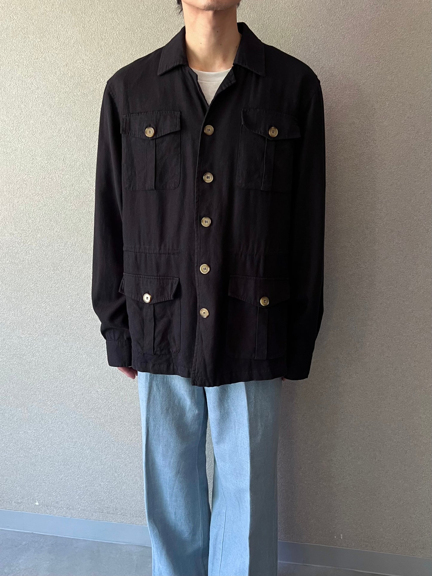 80's〜 UNKNOWN linen safari style jacket