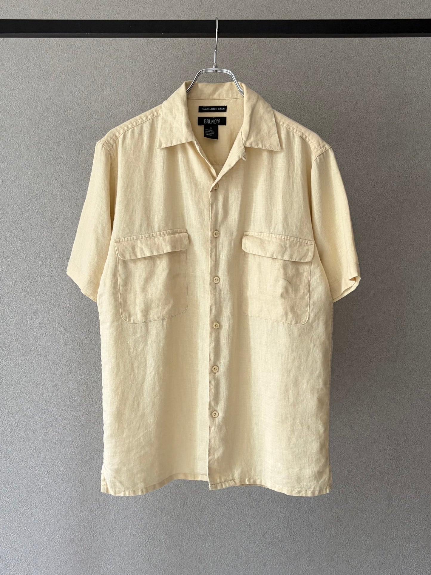 00's BRUNO open collar linen shirt